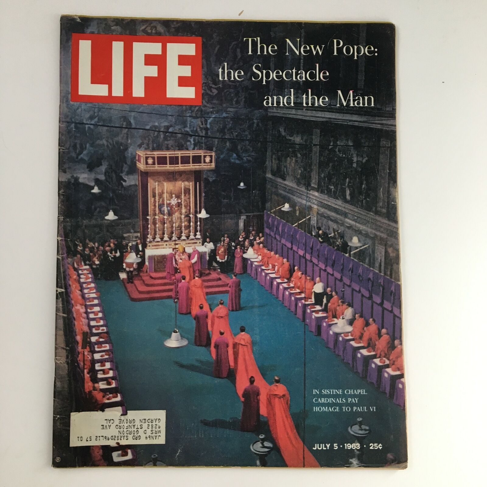 Life Magazine July 5 1963 In Sistine Chapel Cardinals Pay Homage To Paul VI