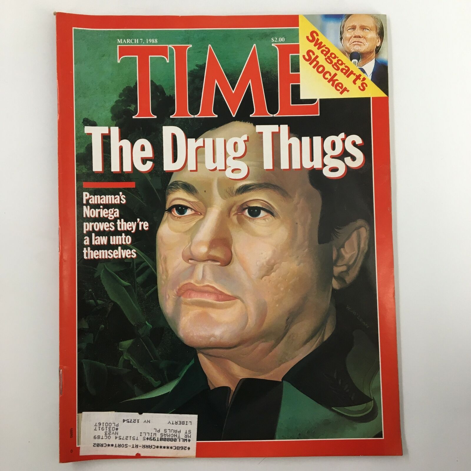 VTG Time Magazine March 7 1988 Panama's Manuel Antonio Noriega The Drug Thugs