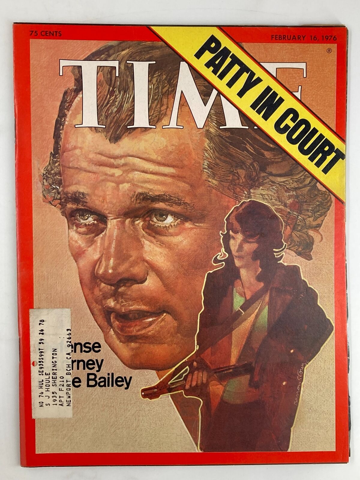 VTG Time Magazine February 16 1976 Defense Attorney F. Lee Bailey Patty in Court