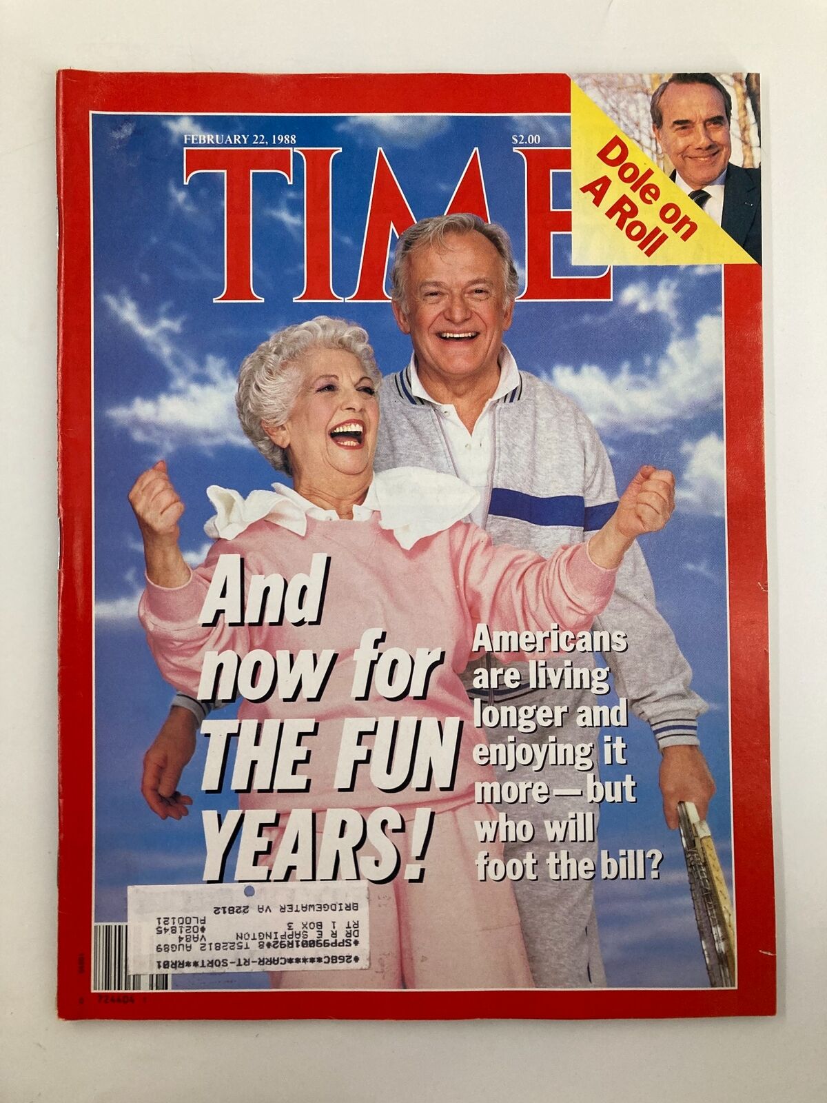 VTG Time Magazine February 22 1988 Americans Are Living Longer and Enjoying It