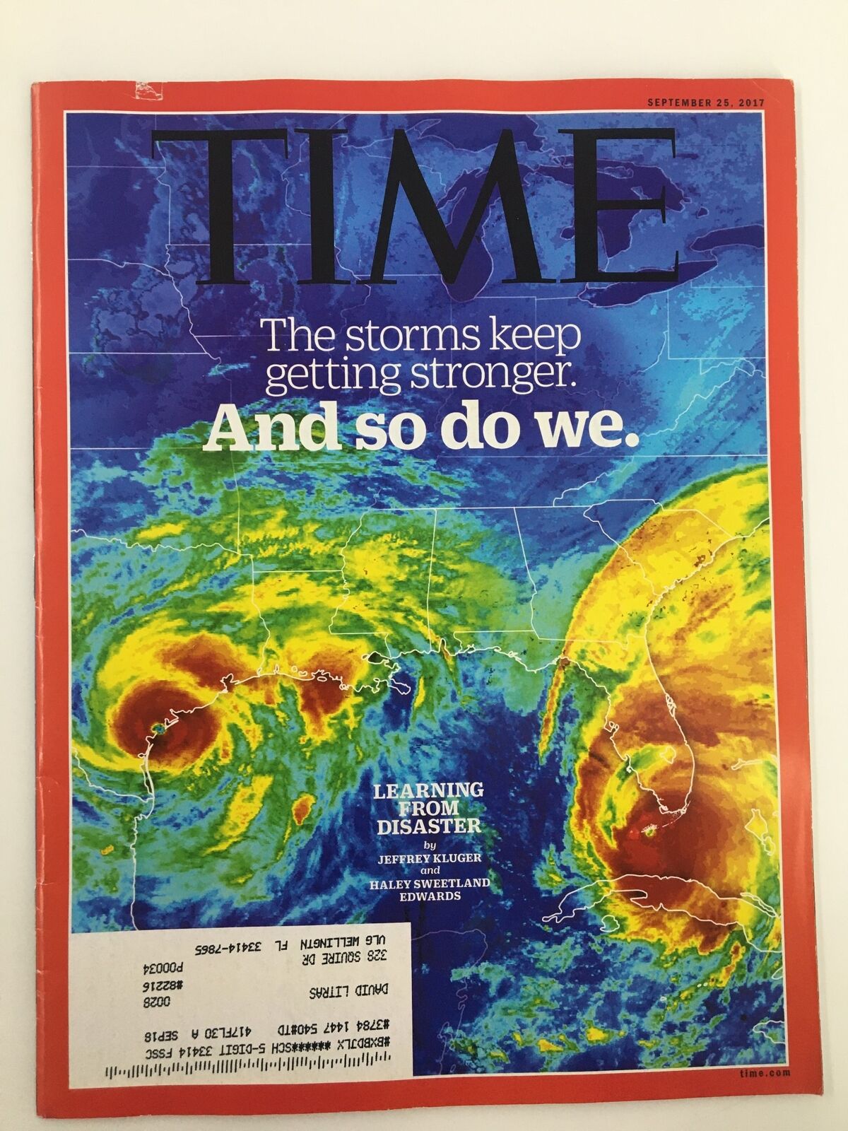 Time Magazine September 25 2017 Learning from Disaster by Jeffrey Kluger