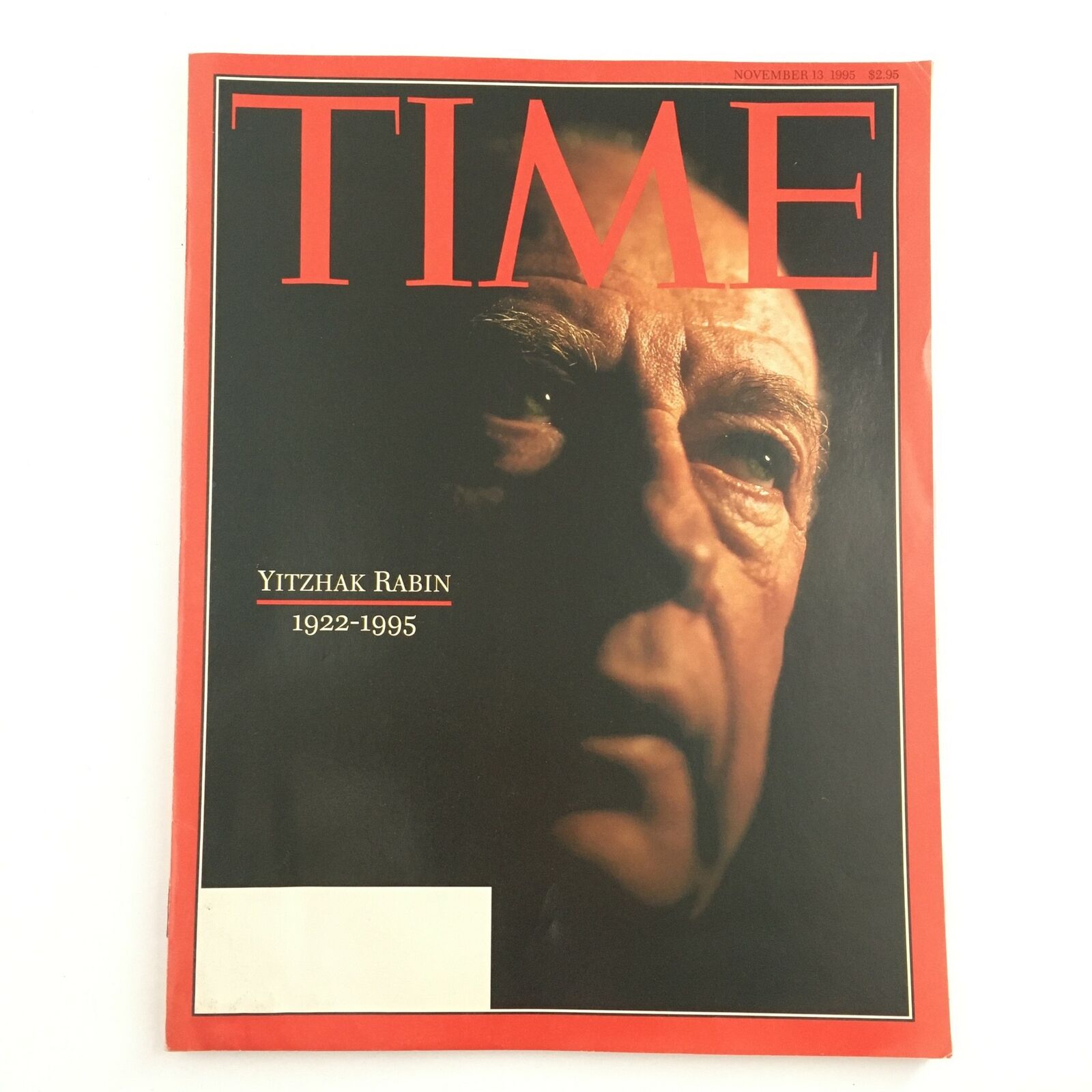 Time Magazine November 13 1995 Prime Minister Yitzhak Rabin 1922-1995 No Label