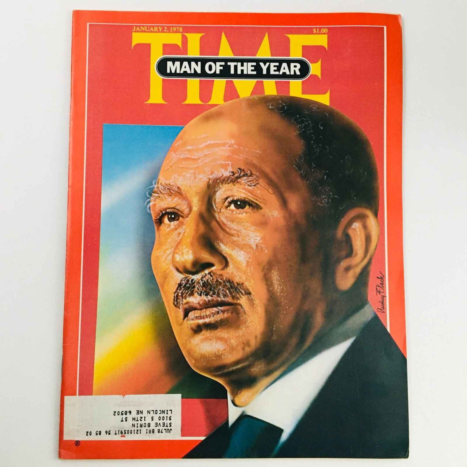 Time Magazine January 2 1978 Egyptian Politician Anwar Sadat Feature, VG