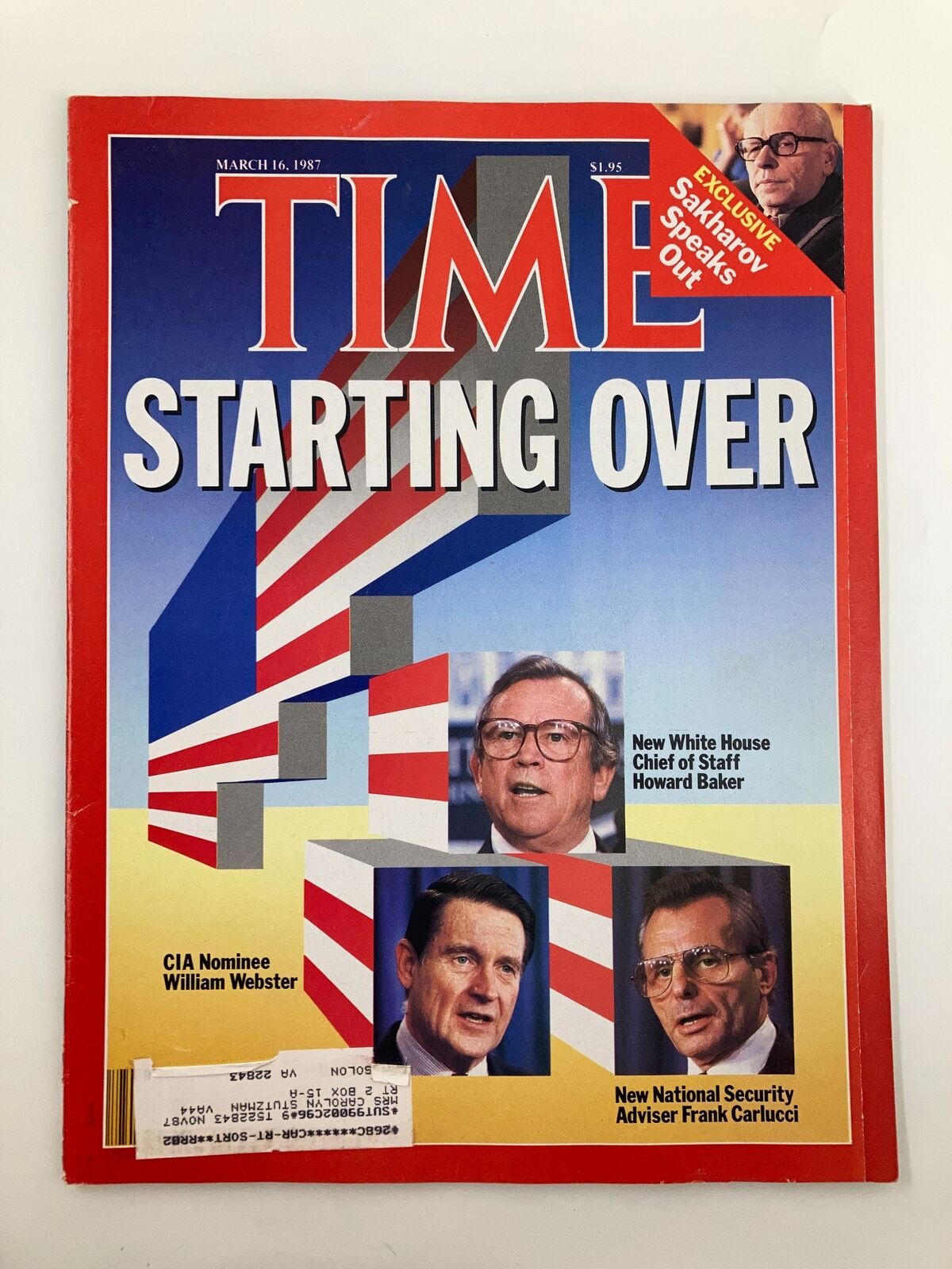 VTG Time Magazine March 16 1987 William Webster, Howard Baker, Frank Carlucci