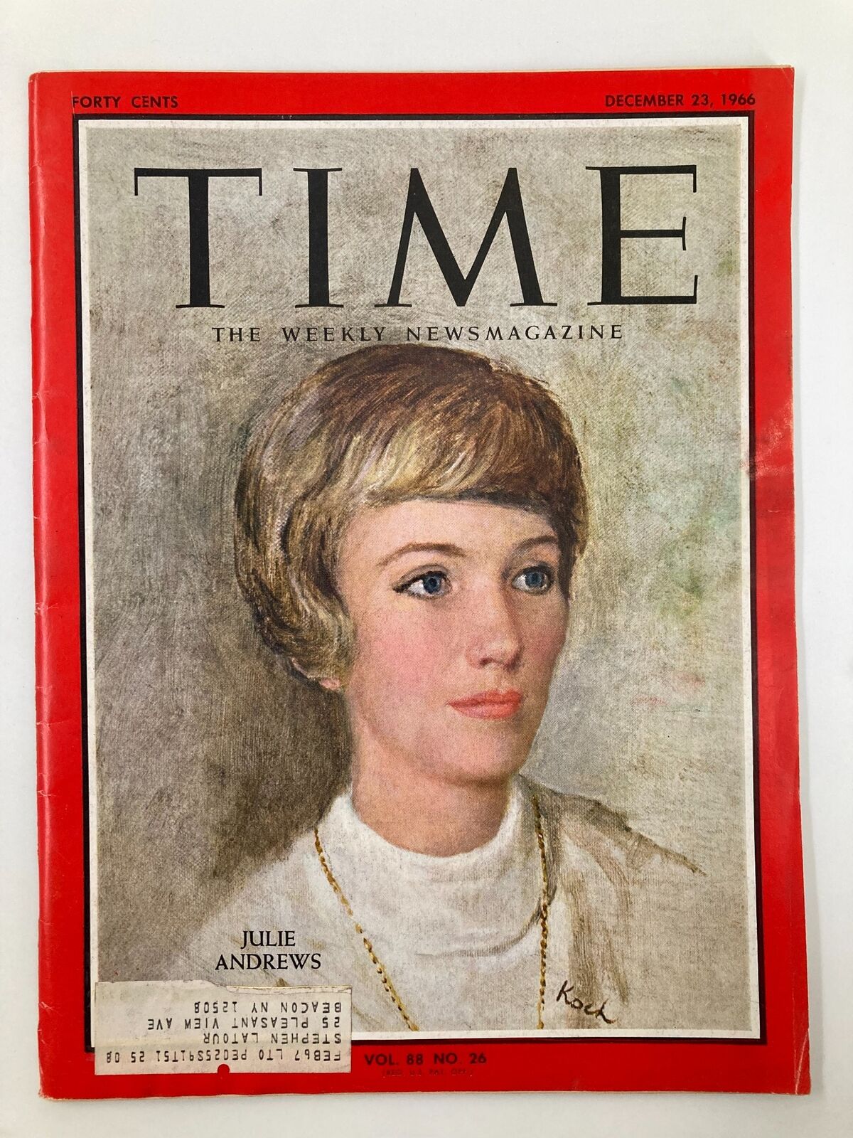 VTG Time Magazine December 23 1966 Vol 88 #26 Actress Julie Andrews