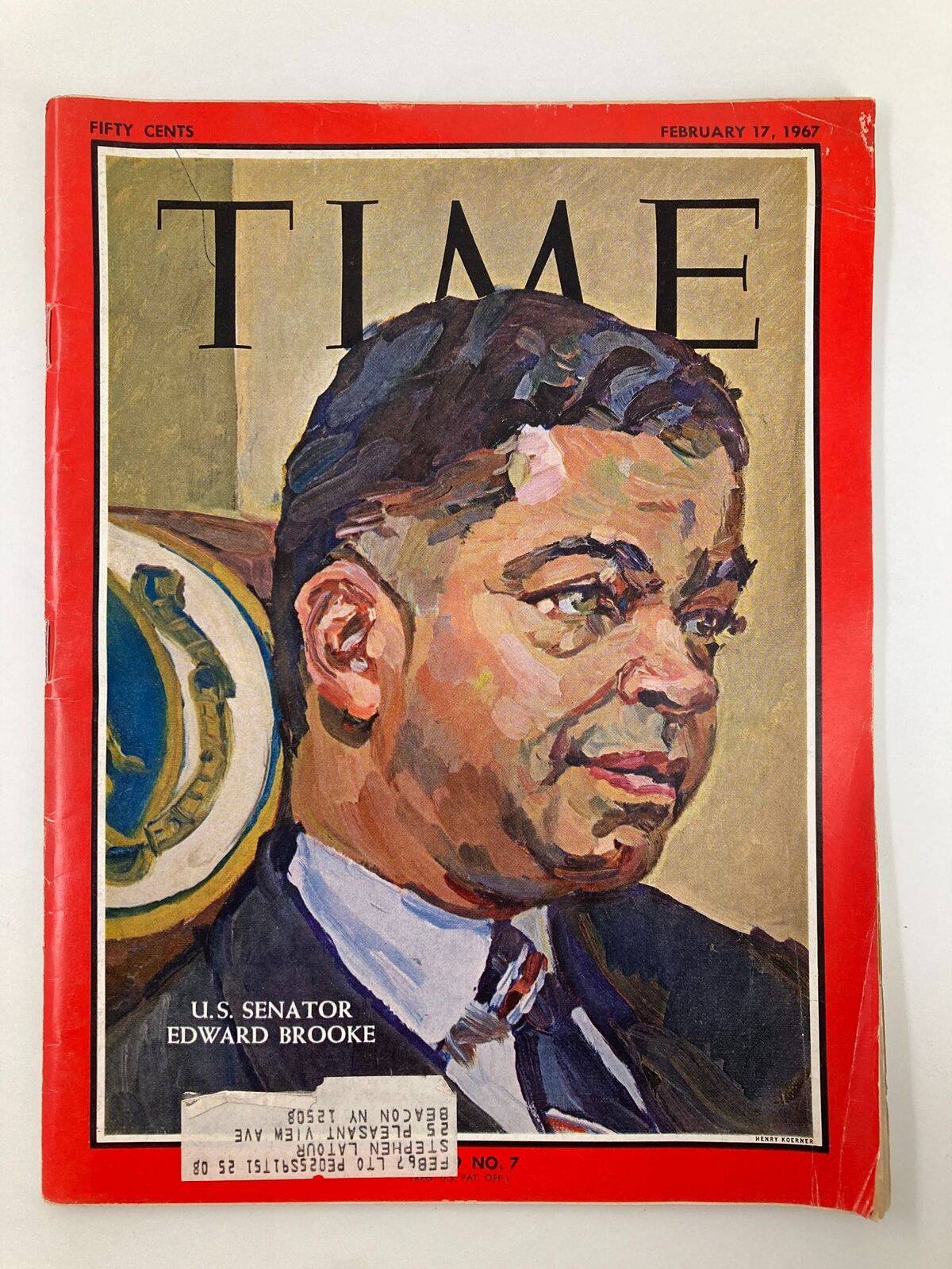 VTG Time Magazine February 17 1967 Vol 89 #7 U.S. Senator Edward Brooke