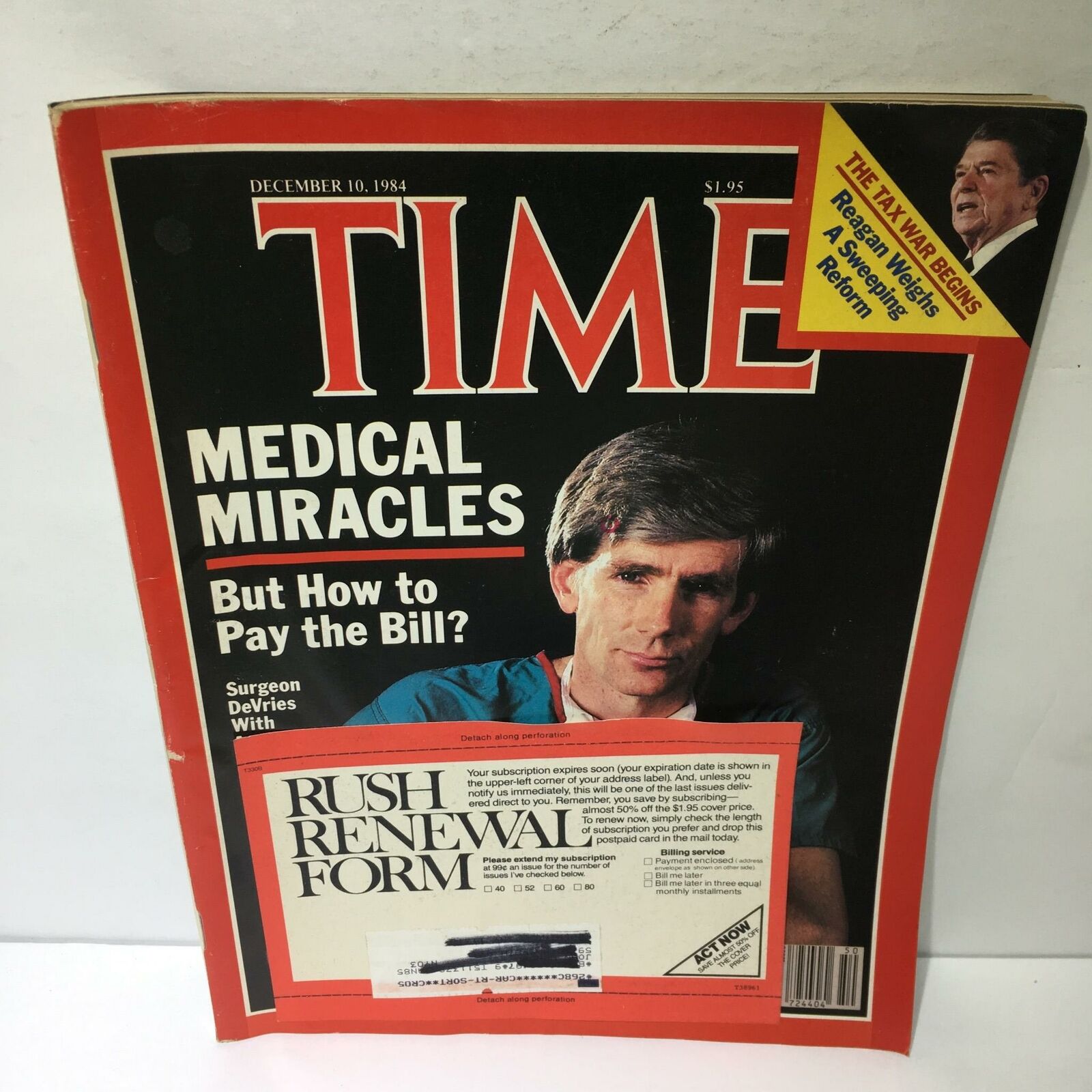 Time Magazine:12/10/84 Medical Miracles DeVries w/ Artificial Heart