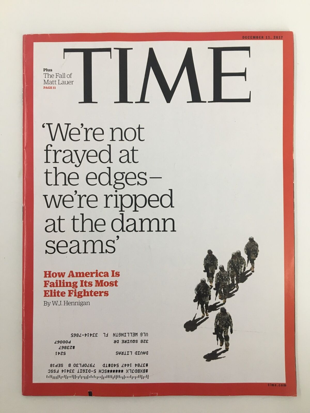 Time Magazine December 11 2017 How America Is Failing Its Most Elite Fighters