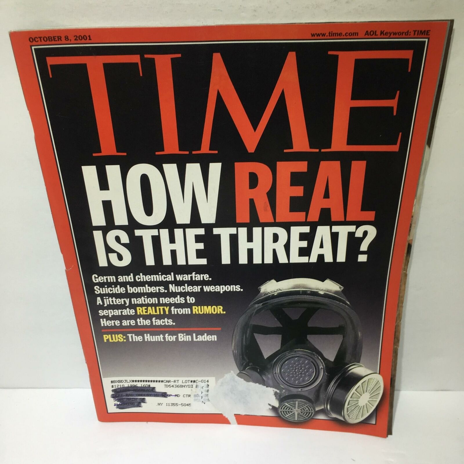 Time Magazine Oct 8 2001 How Real Is The Threat? Germ & Chemical Warfare