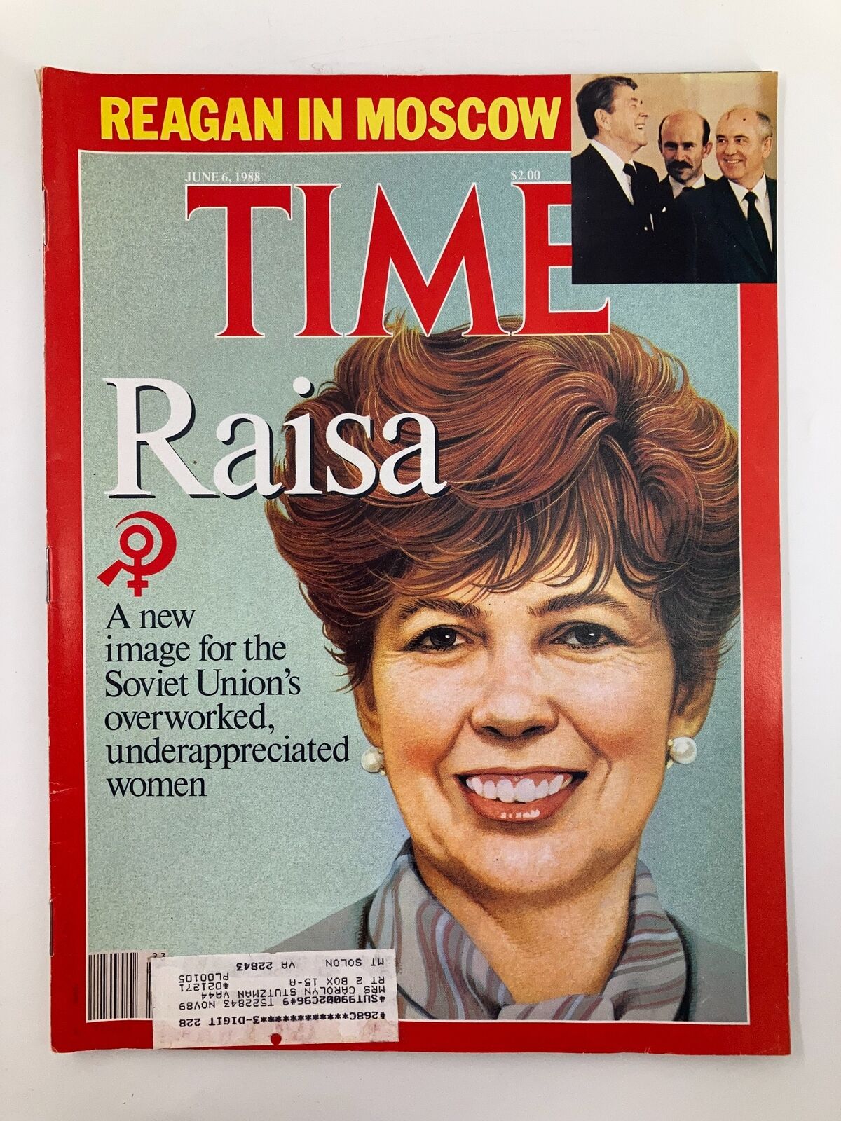 VTG Time Magazine June 6 1988 Ronald Reagan and Raisa of Soviet Union