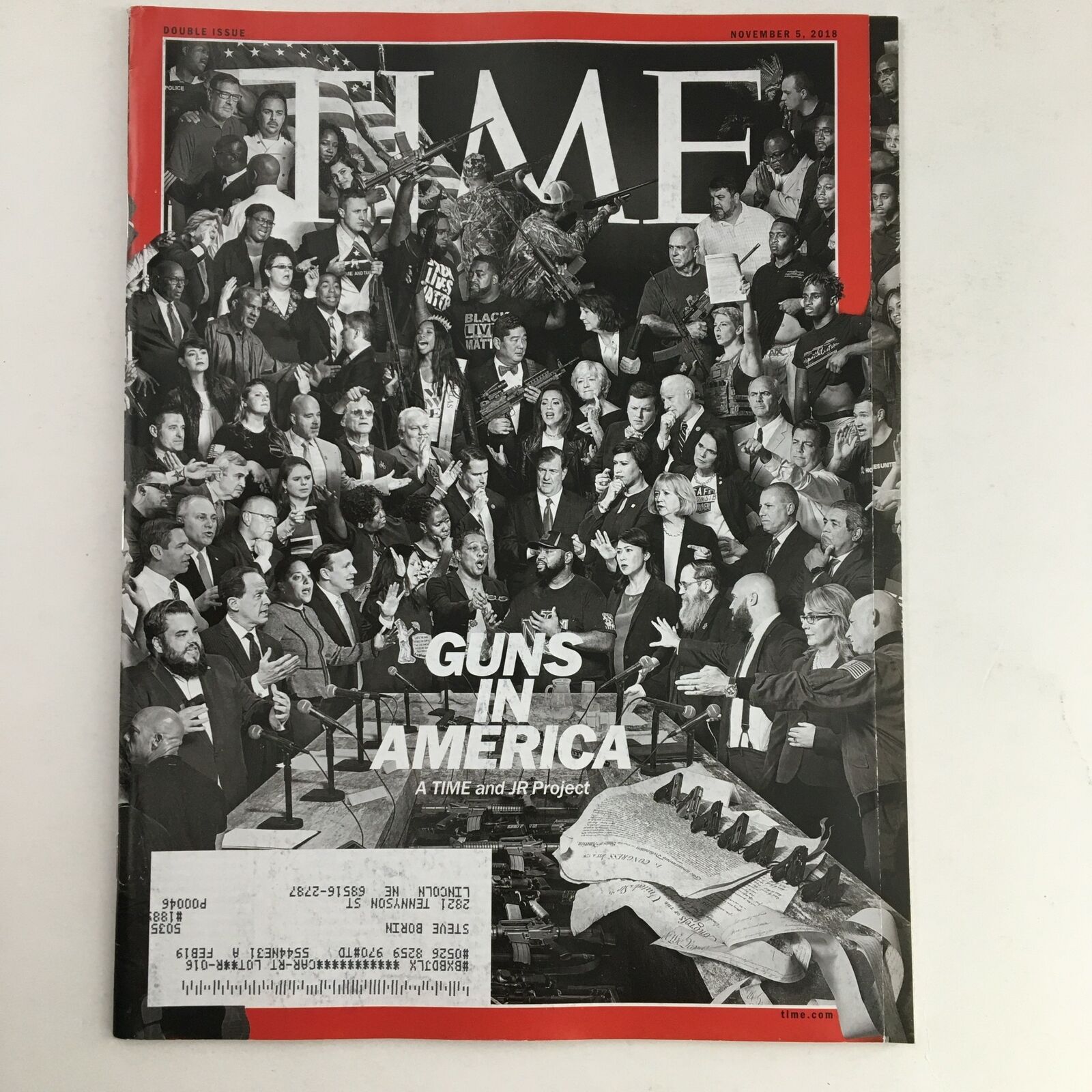 Time Magazine November 5 2018 Guns In America, A Time and JR Project, VG