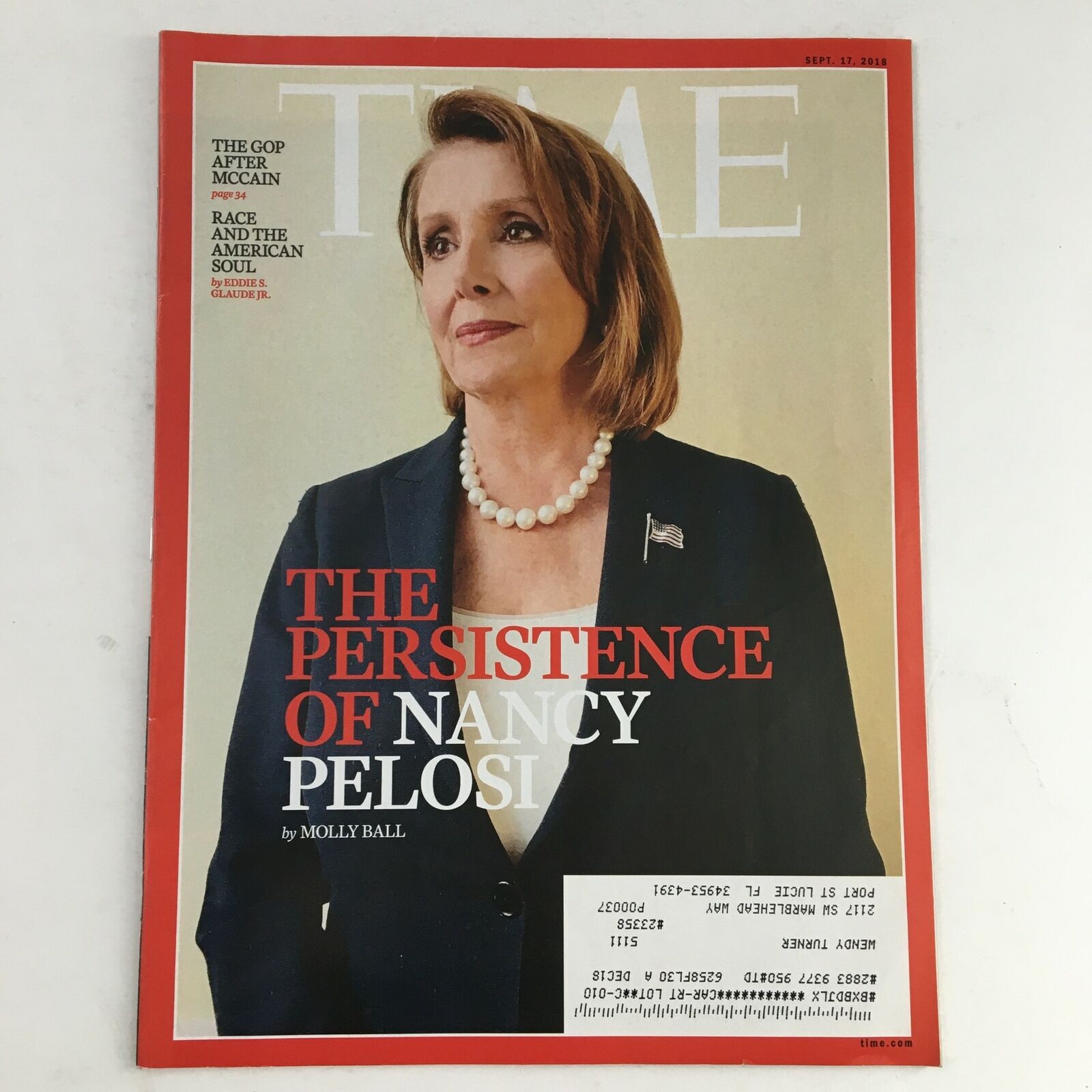 Time Magazine September 17 2018 The Persistence of Nancy Pelosi by Molly Ball VG