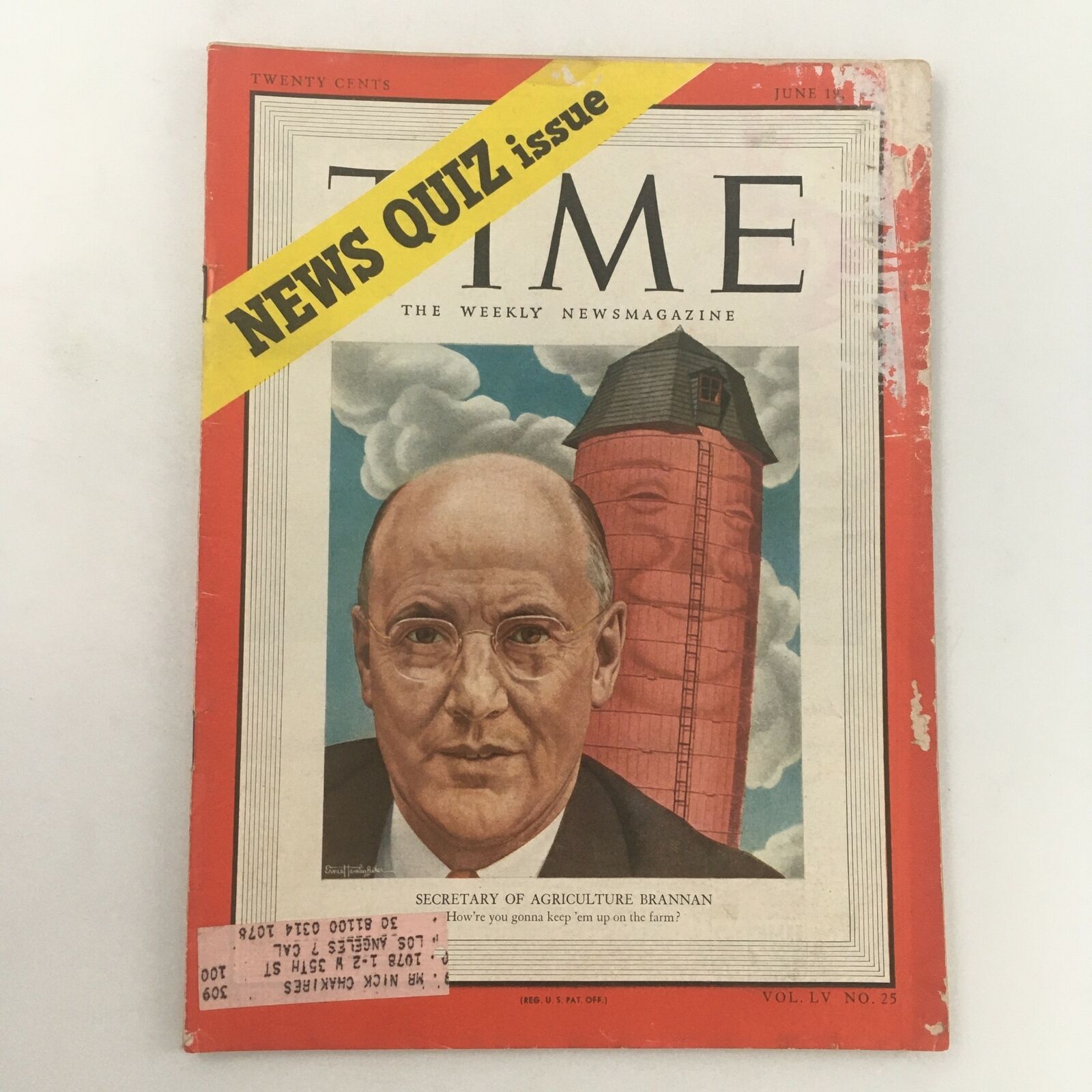 VTG Time Magazine June 19 1950 Secretary of Agriculture Charles F. Brannan