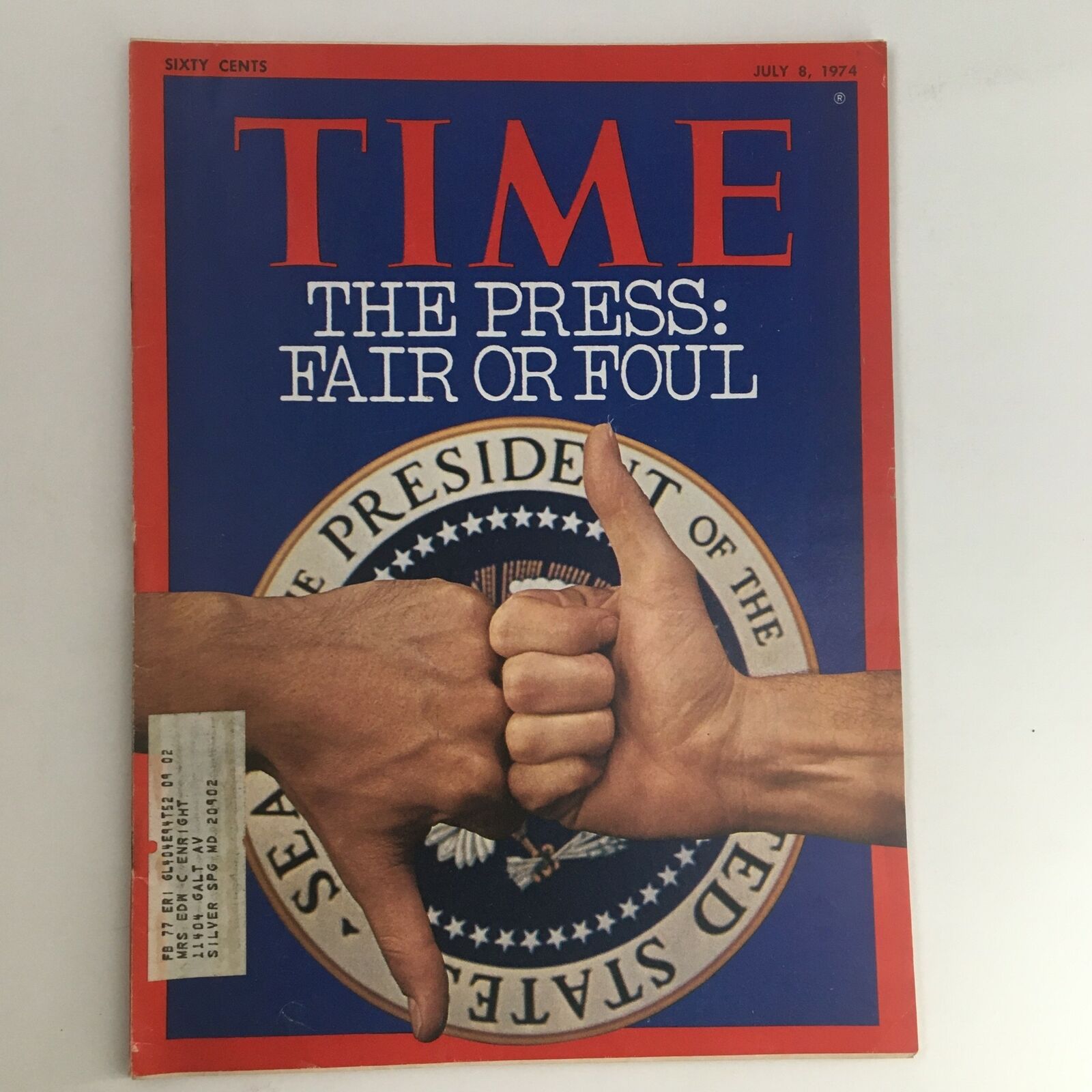 Time Magazine July 8 1974 Vol. 104 No. 2 The Press Fair or Foul