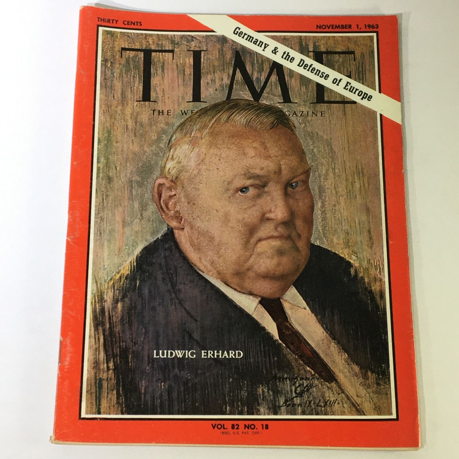 VTG Time Magazine November 1 1963 - Ludwig Erhard, Germany & Defense of Europe