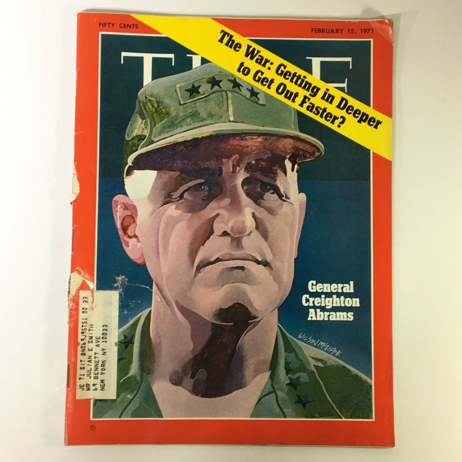 VTG Time Magazine February 15 1971 - General Creighton Abrams / The War