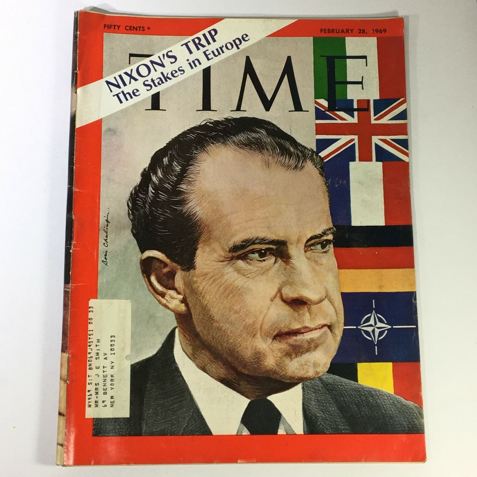 VTG Time Magazine February 28 1969 - Richard Nixon Trip The Stakes in Europe