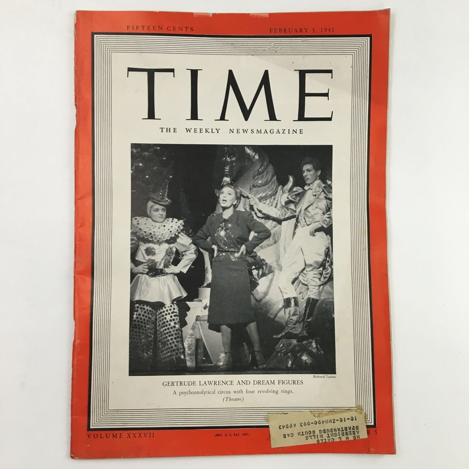 Time Magazine February 3 1941 Vol. 37 No. 5 Gertrude Lawrence and Dream Figures