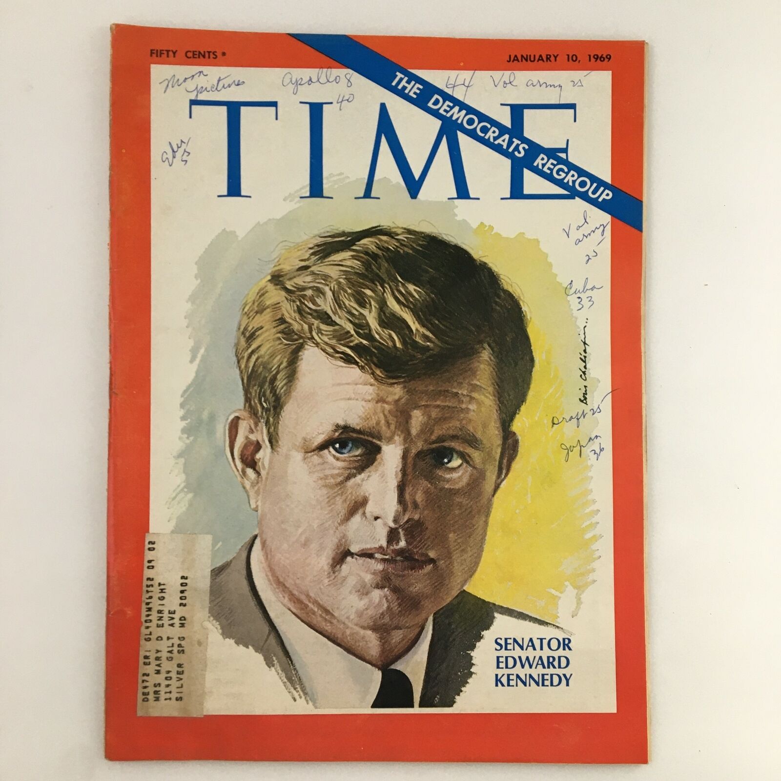 Time Magazine January 10 1969 Vol. 93 No. 2 Senator Edward Kennedy