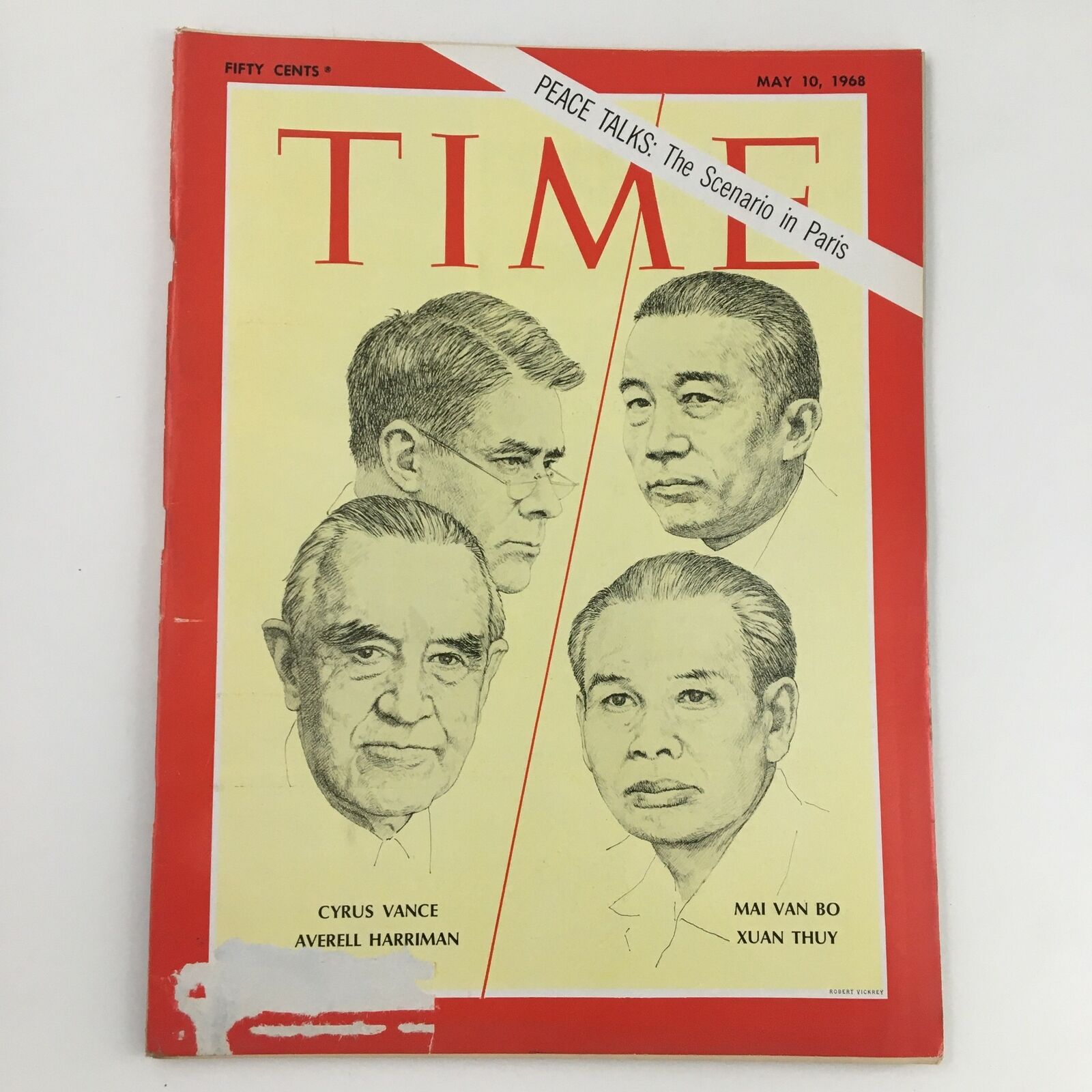 Time Magazine May 10 1968 Vol. 91 No. 19 Cyrus Vance, Averell Harriman, Xuan T.