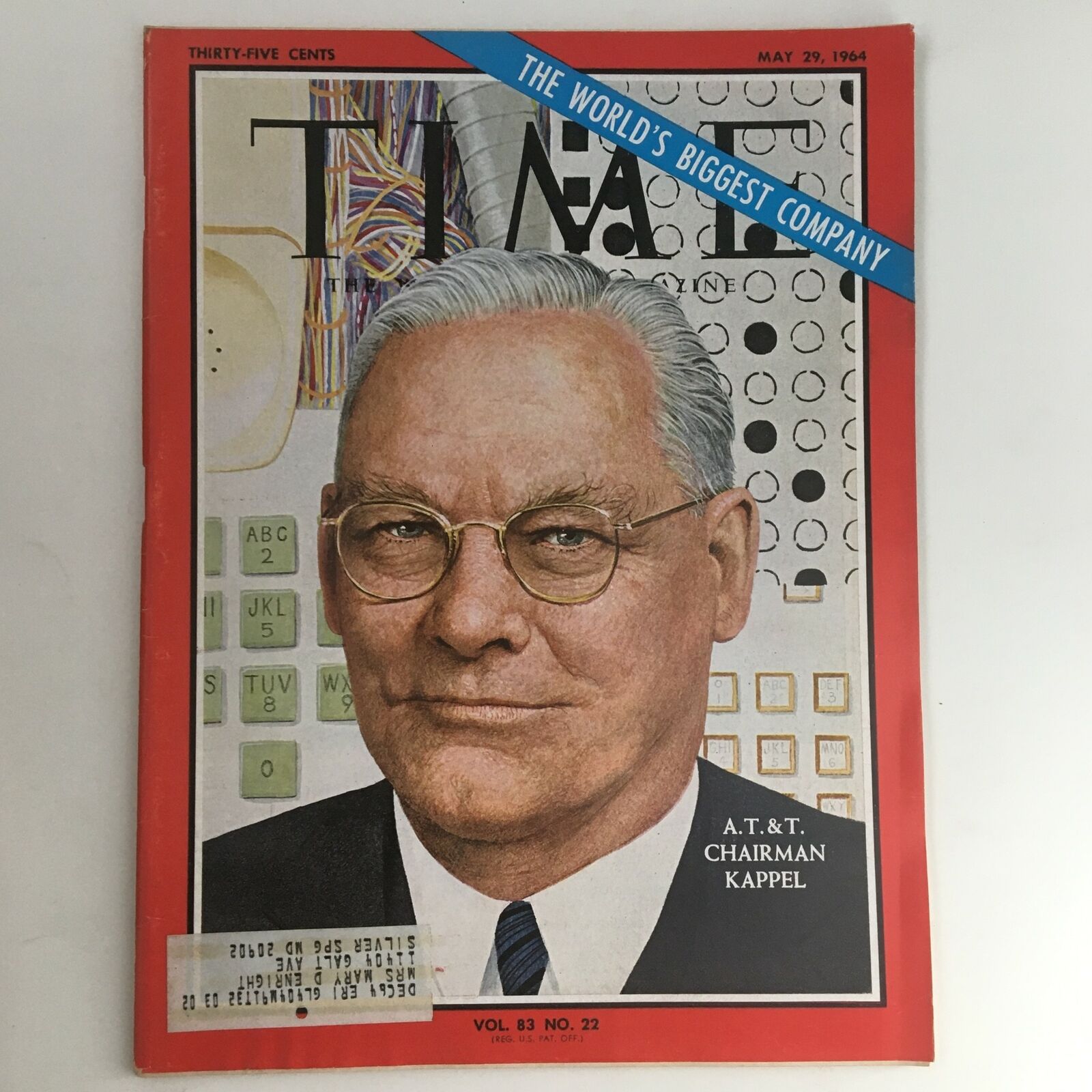 Time Magazine May 29 1964 Vol. 83 No. 22 Big Company A.T. & T. Chairman Kappel