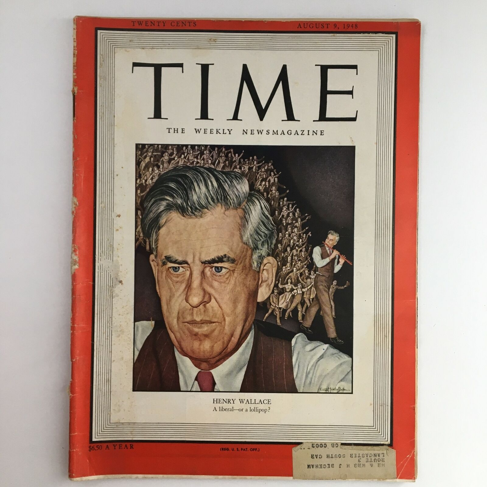 Time Magazine August 9 1948 Vol. 52 No. 6 Politician Henry Agard Wallace