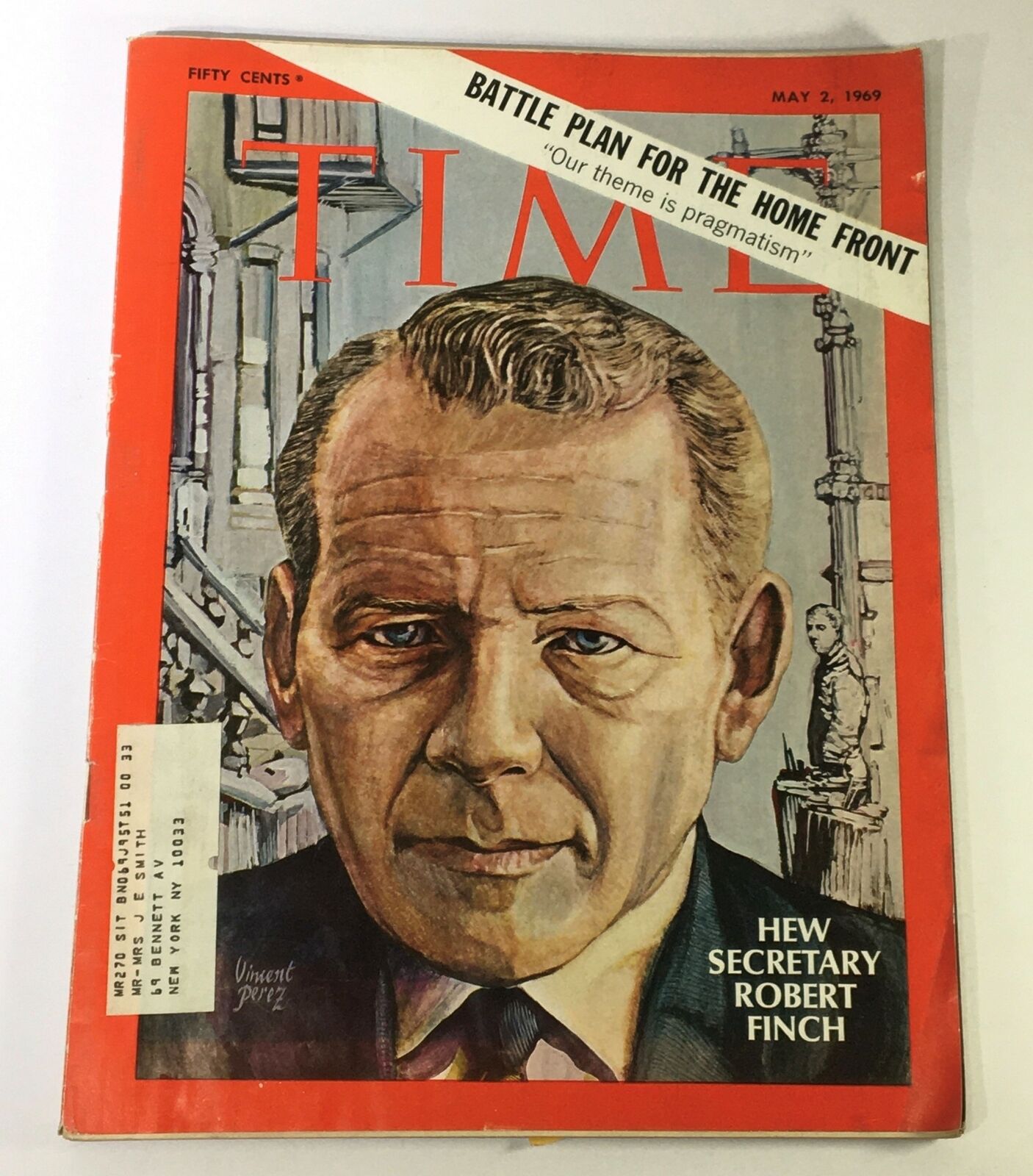 VTG Time Magazine May 2 1969 - HEW Sec. Robert Finch / Home Front Battle Plan