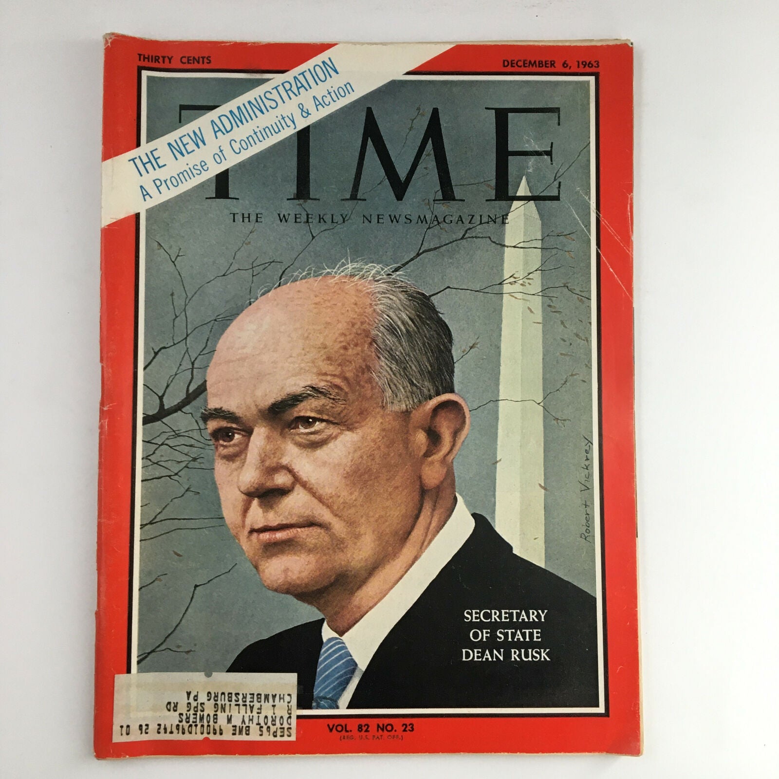 Time Magazine December 6 1963 New Administration Secretary of State Dean Rusk