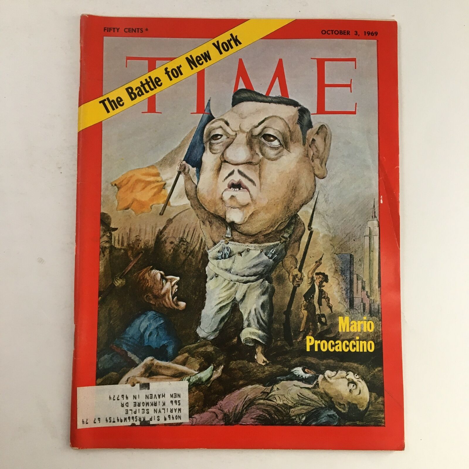 Time Magazine October 3 1969 Mario Proccacino & The Battle for New York