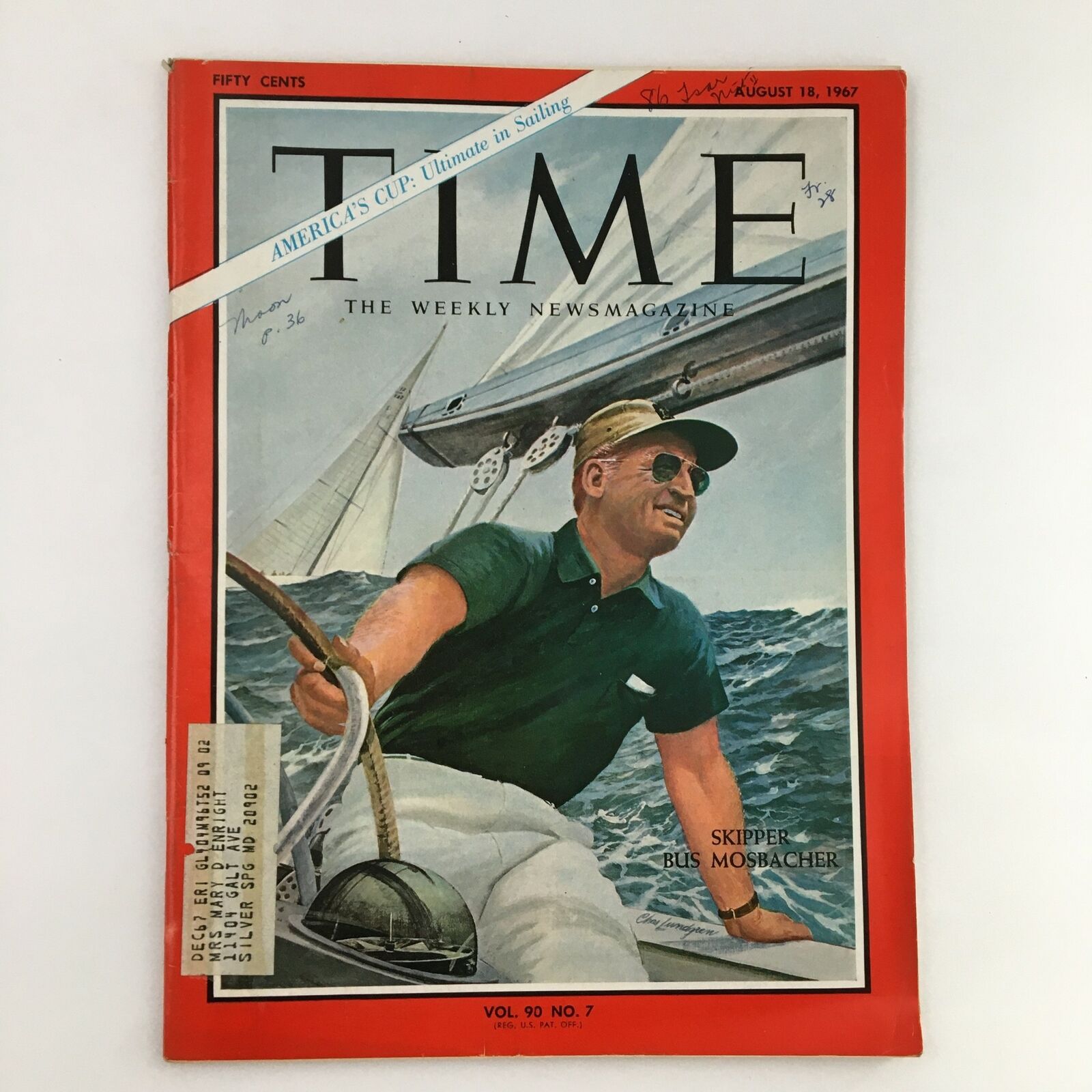 Time Magazine August 18 1967 Vol. 90 No. 7 Skipper Bus Emil Mosbacher