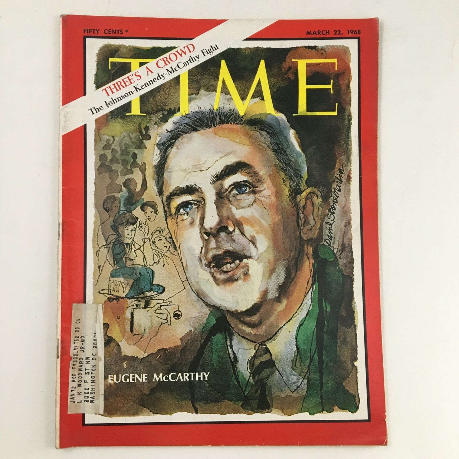 Time Magazine March 22 1968 Vol. 91 No. 12 Eugene McCarthy Three's A Crowd