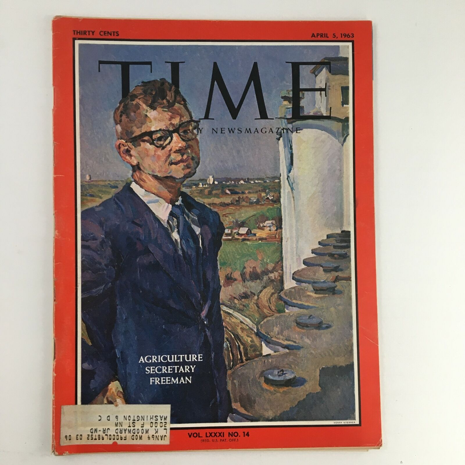 Time Magazine April 5 1963 Vol. 81 No. 14 Agriculture Secretary Orville Freeman