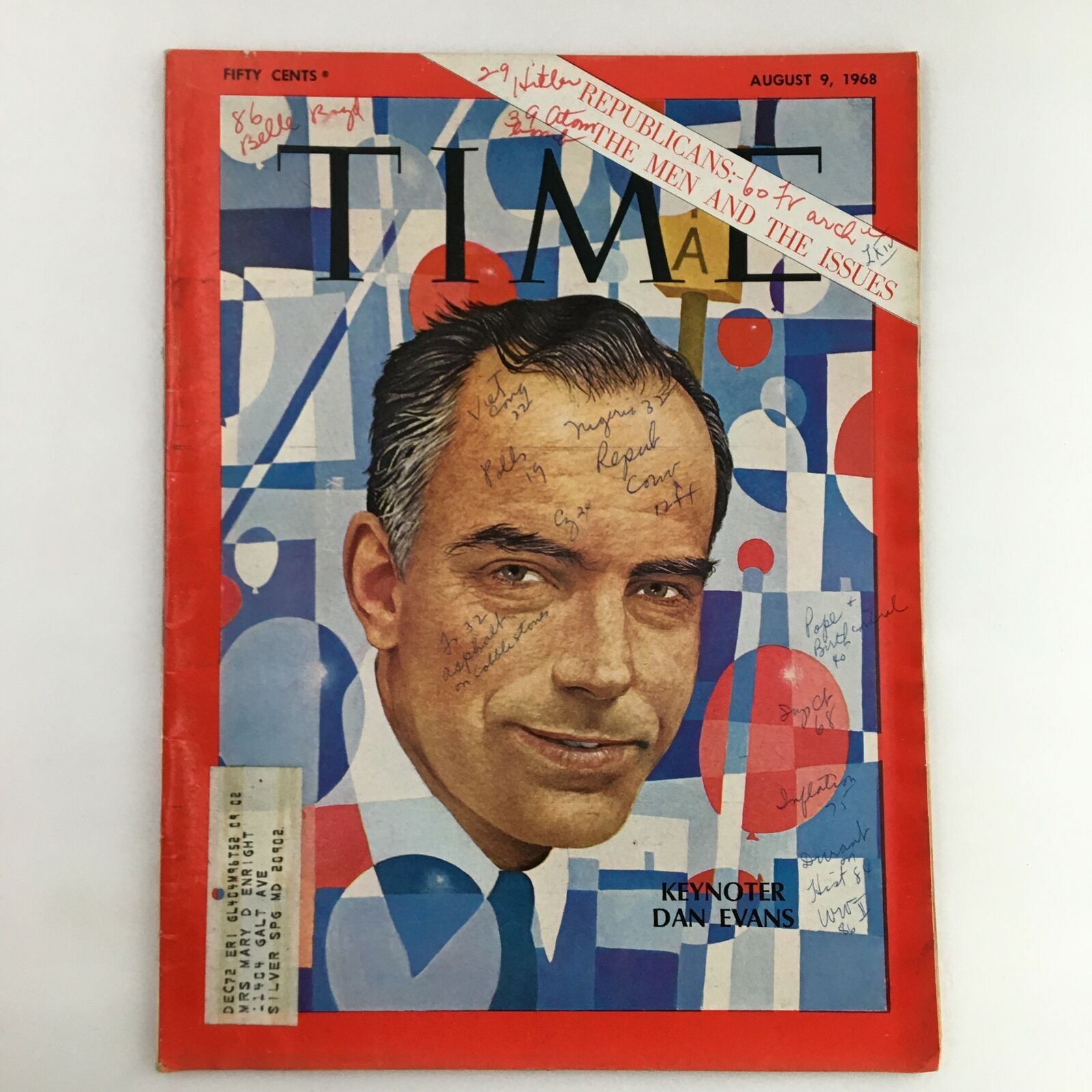 Time Magazine August 9 1968 Vol. 92 No. 6 The Keynoter Dan Evans