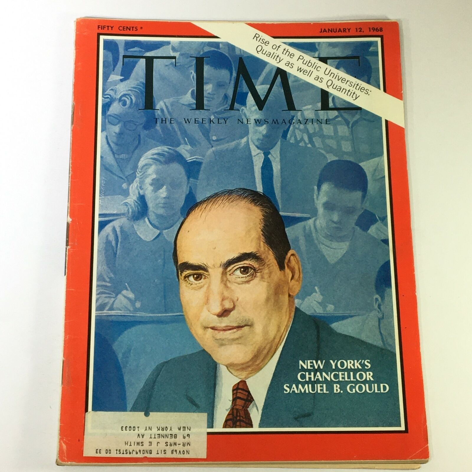 VTG Time Magazine January 12 1968 - New York Chancellor Samuel B. Gould