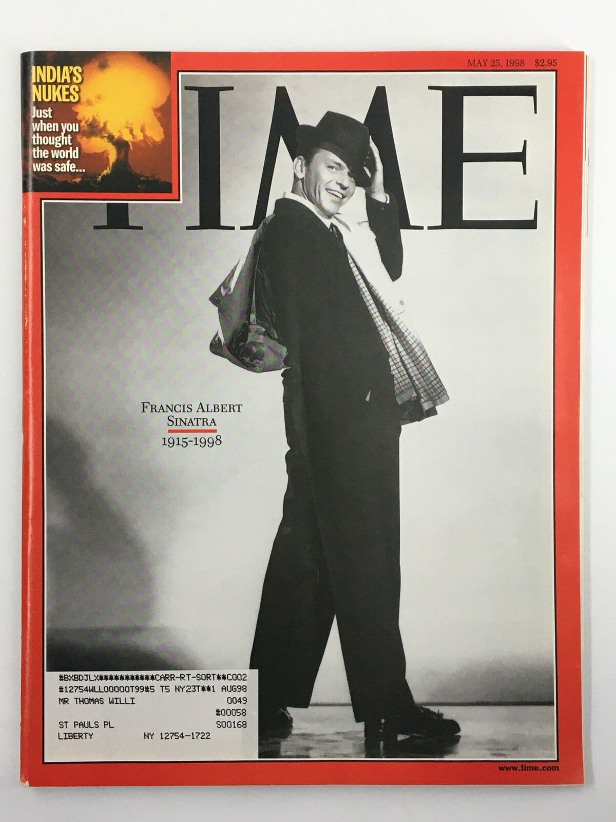 Time Magazine May 25 1998 Francis Albert Sinatra 1915 - 1998