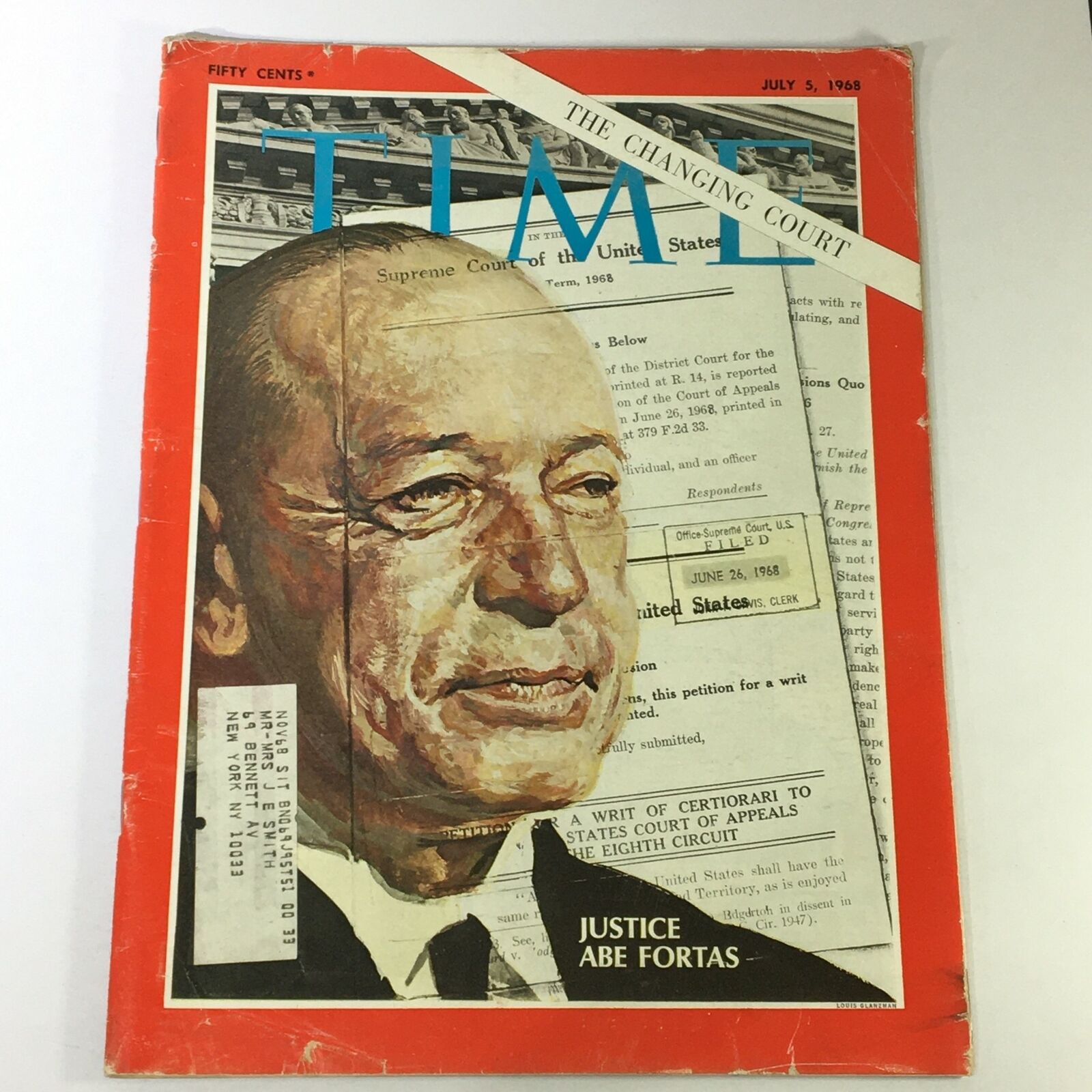 VTG Time Magazine July 5 1968 - Justice for Abe Fortas / The Changing Court