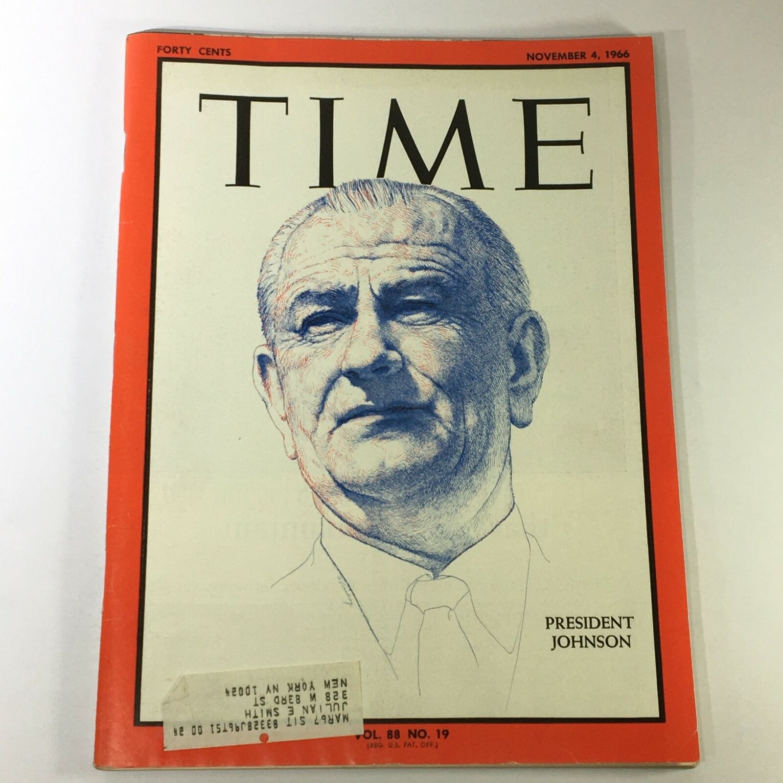 VTG Time Magazine November 4 1966 Vol 18 #19 - President Lyndon B. Johnson