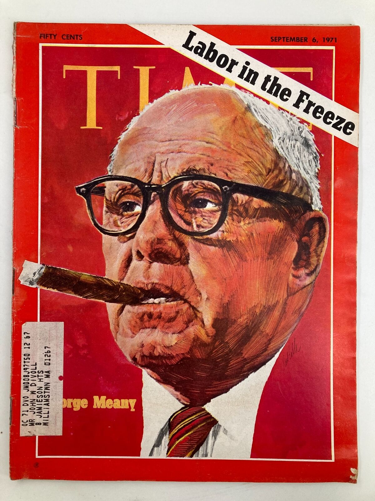 VTG Time Magazine September 6 1971 George Meany Labor in the Freeze