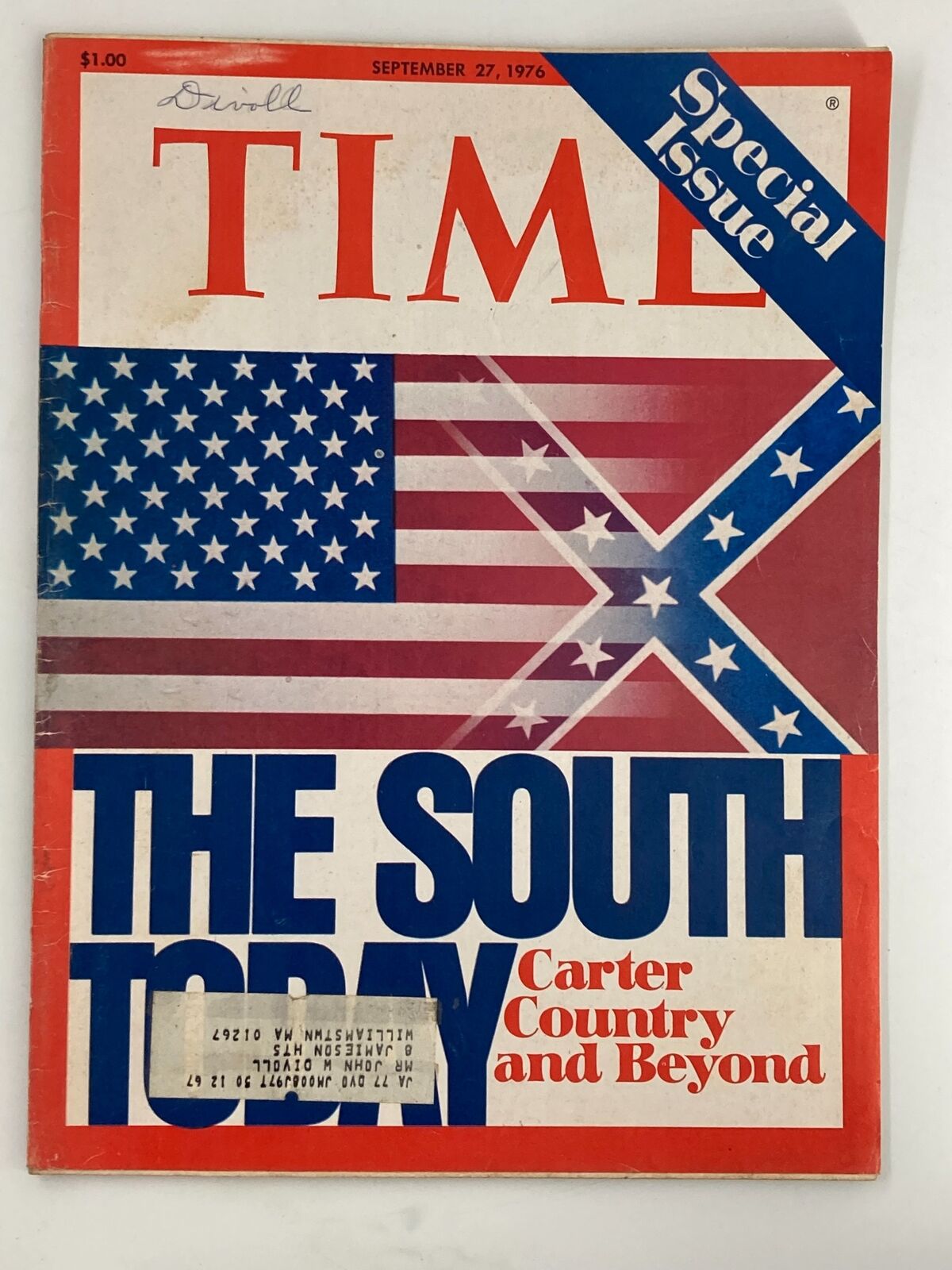 VTG Time Magazine September 27 1976 The South Today Carter Country & Beyond