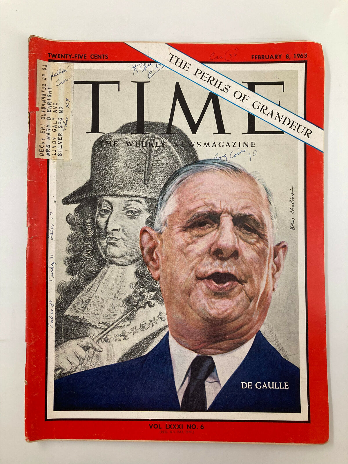 VTG Time Magazine February 8 1963 Charles de Gaulle The Perils of Grandeur