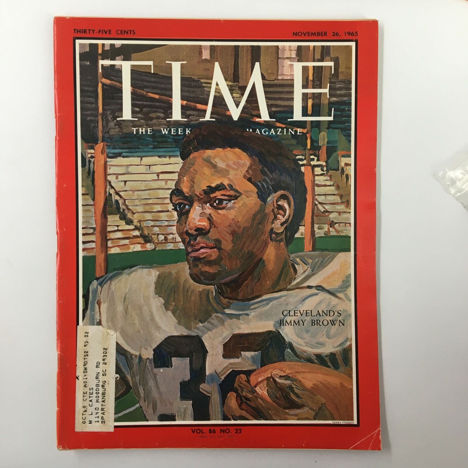 VTG Time Magazine November 26 1965 Vol. 86 No. 22 Cleveland's Jimmy Brown