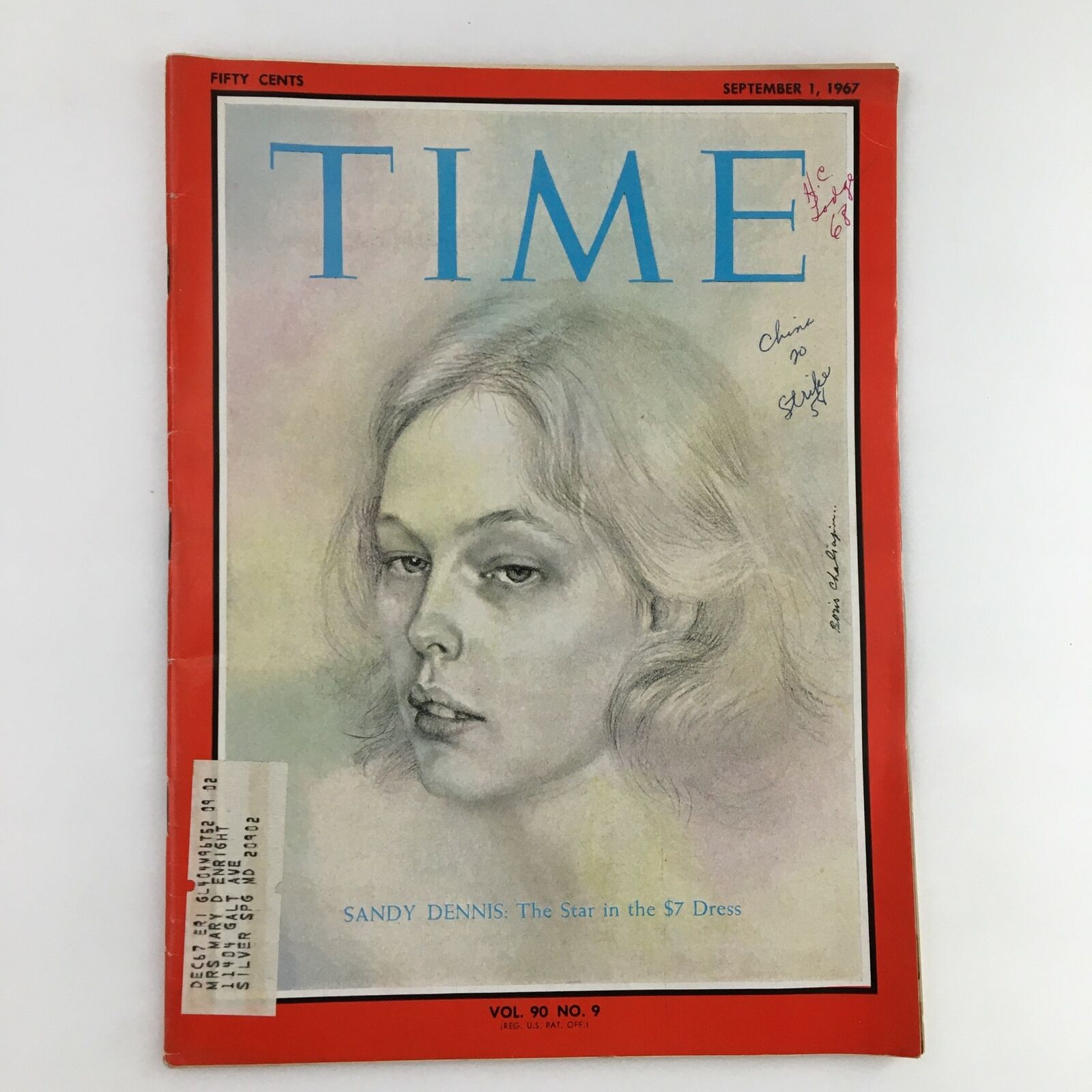 Time Magazine September 1 1967 Vol. 90 No. 9 Sandy Dennis The Star in $7 Dress