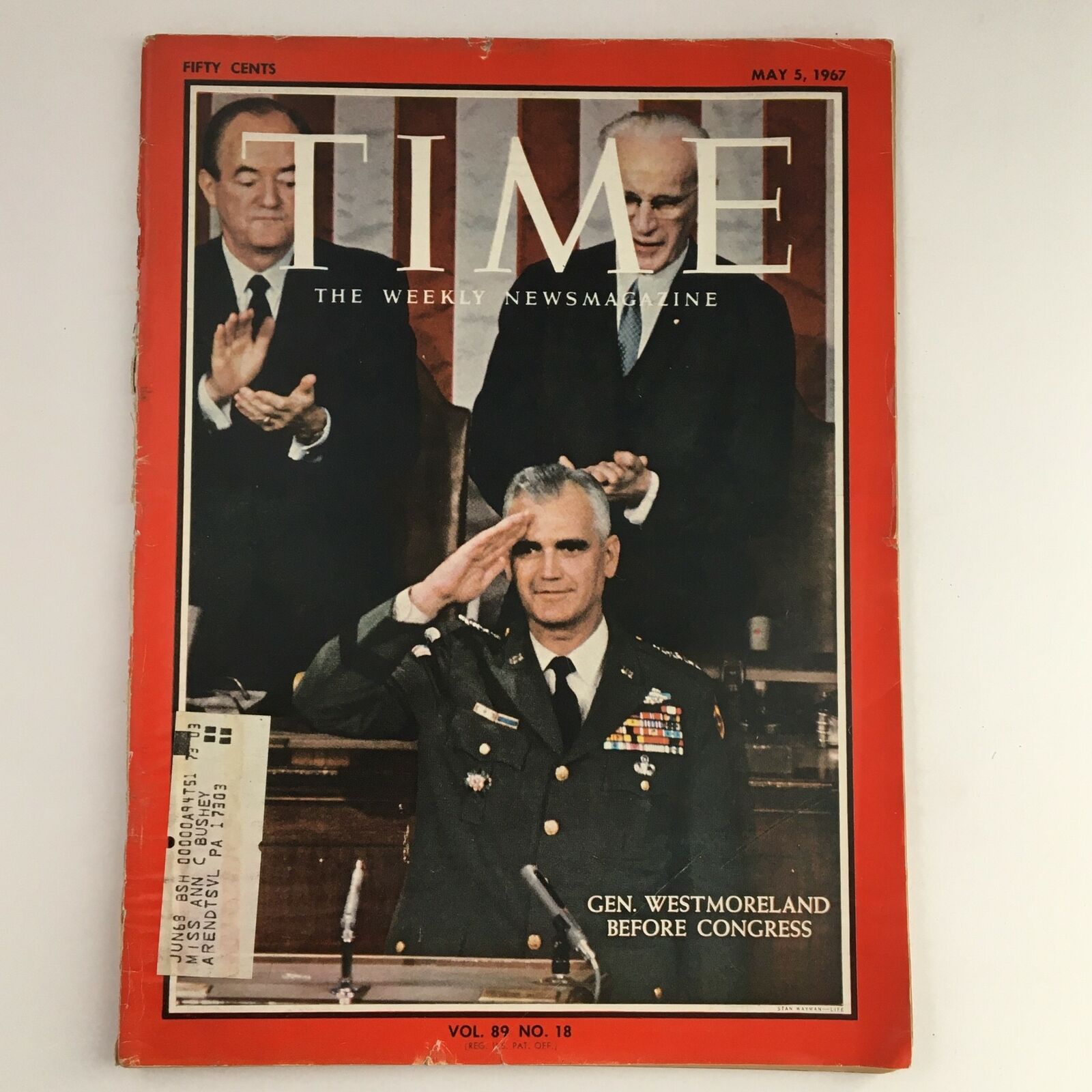 Time Magazine May 5 1967 Vol. 89 No. 18 General William Westmoreland