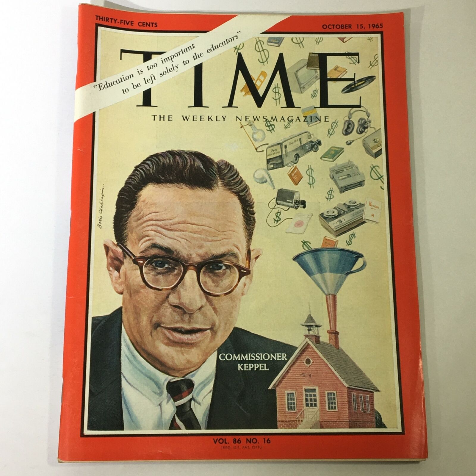 VTG Time Magazine October 15 1965 Vol. 86 #16 - Commissioner Francis Keppel