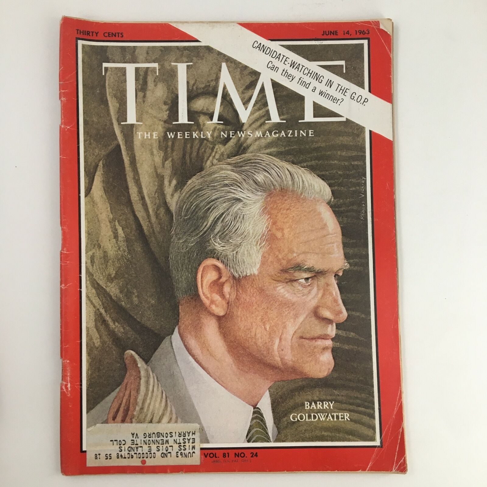 Time Magazine June 14 1963 Vol. 81 No. 24 Senator Barry Morris Goldwater