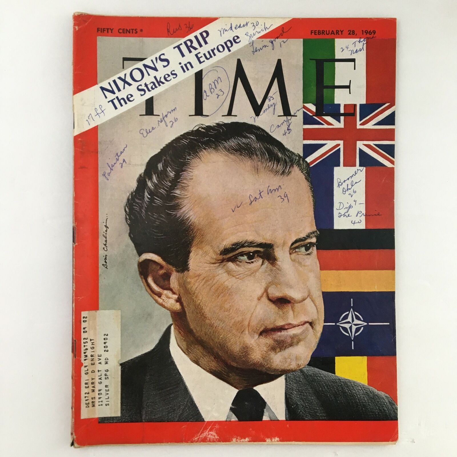 Time Magazine February 28 1969 Vol. 93 No. 9 Richard Nixon's Trip in Europe