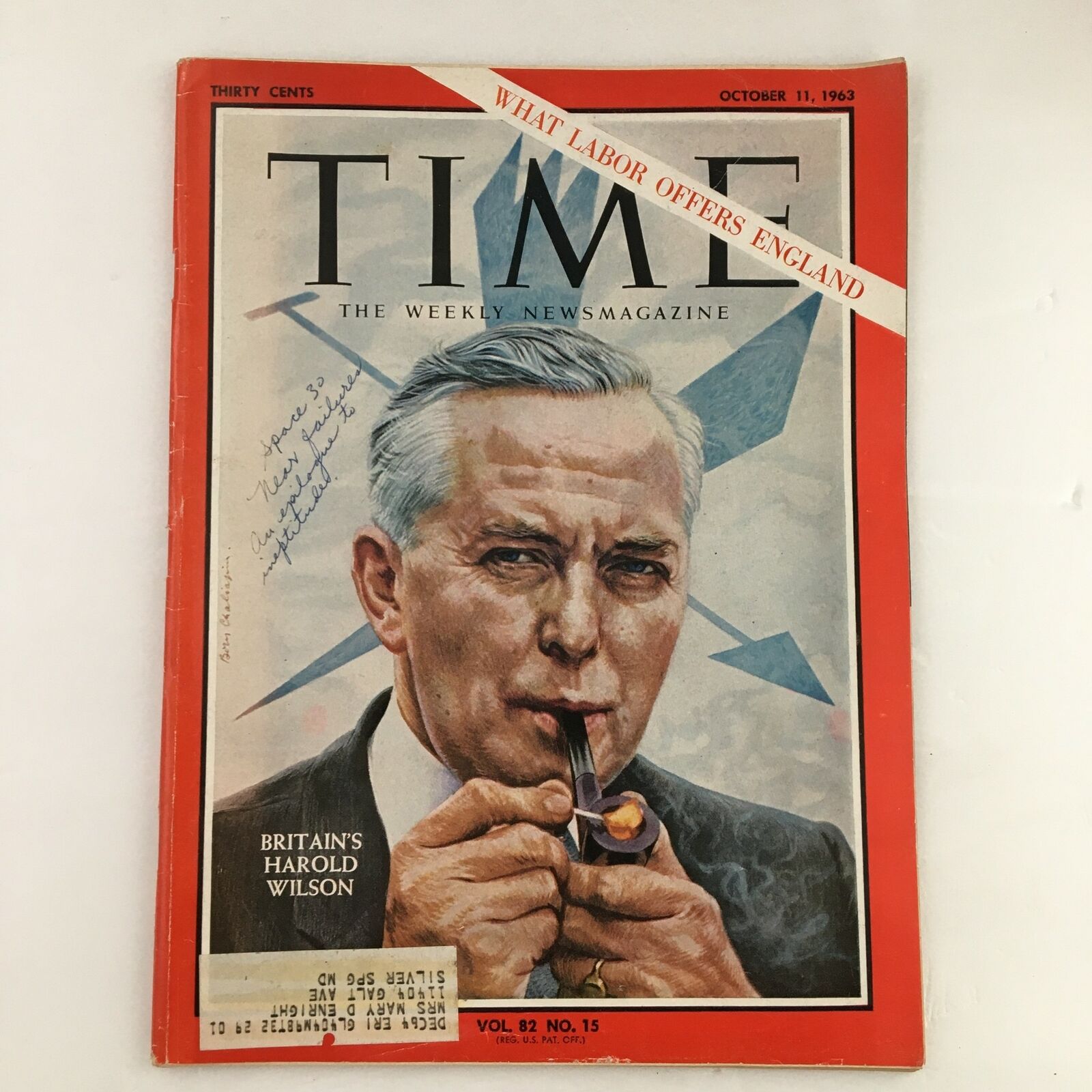 Time Magazine October 11 1963 Vol. 82 No. 15 Britain Premier Harold Wilson