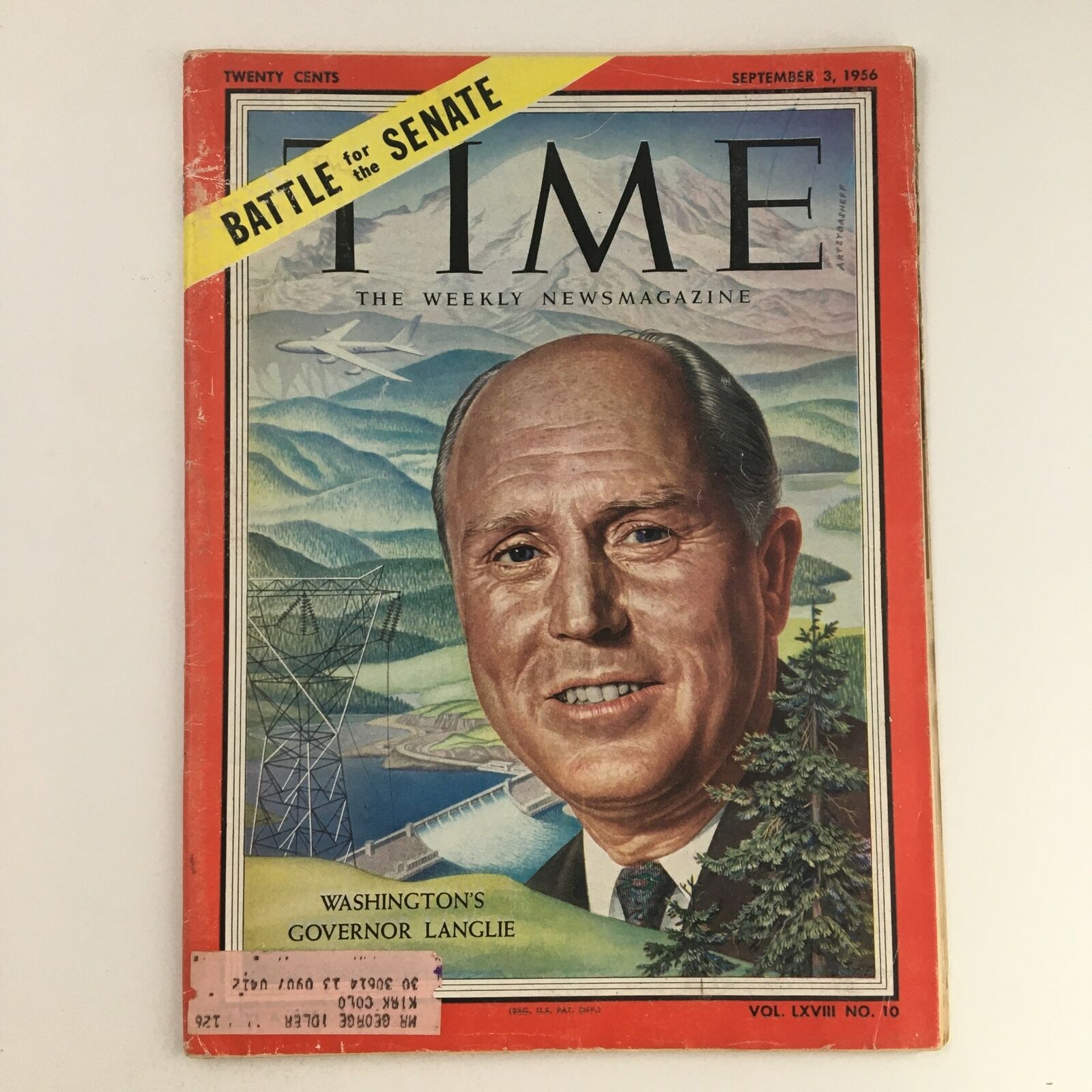 Time Magazine September 3 1956 Vol. LXVIII No. 10 Governor Arthur B. Langlie