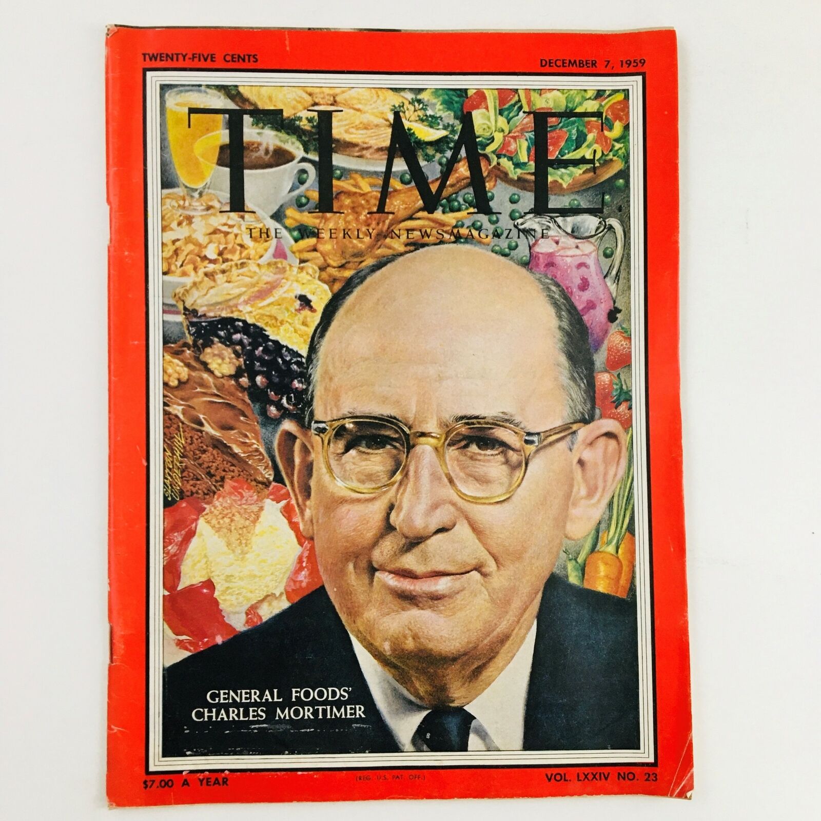 Time Magazine December 7 1959 Vol. 74 No. 23 General Foods' Charles Mortimer