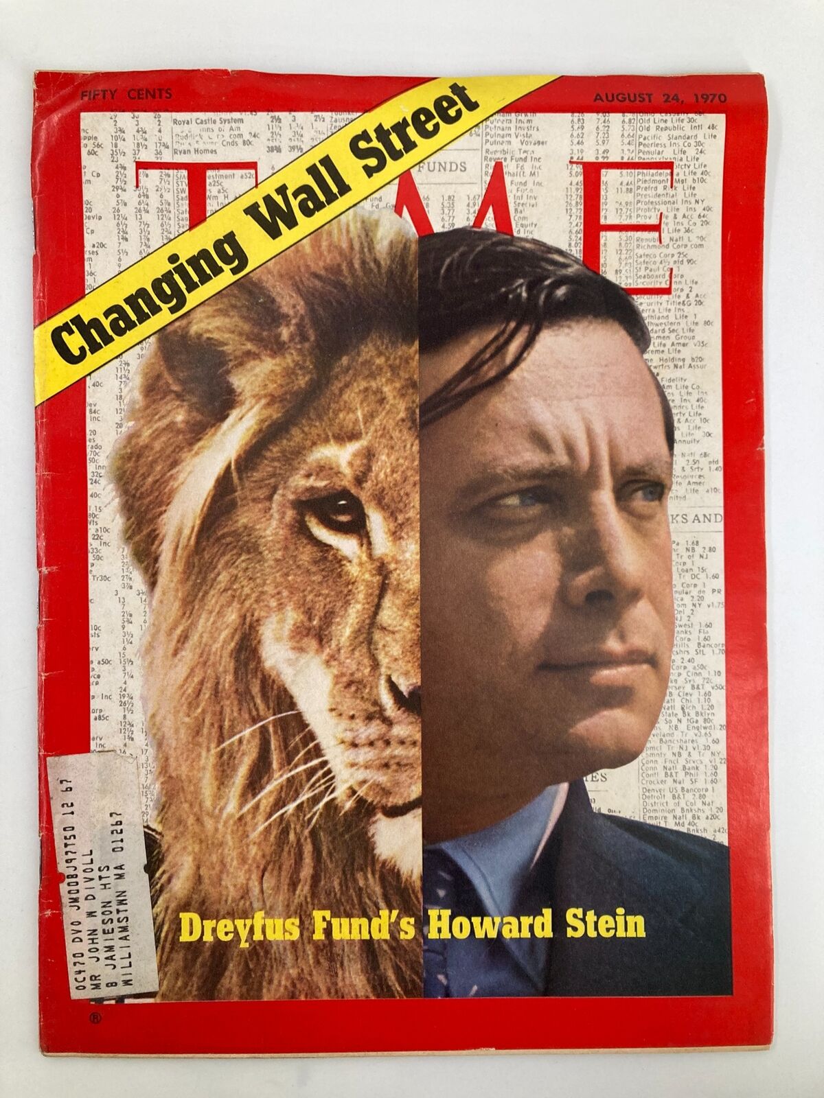 VTG Time Magazine August 24 1970 Dreyfus Fund's Howard Stein